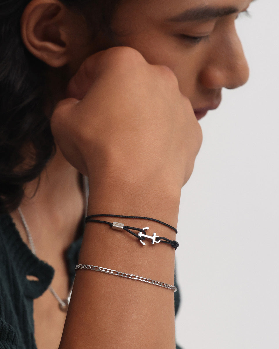 Ankerhaken Nylon Armband mit Gravur für Männer Herren Armband VIVIANNASCHMUCK