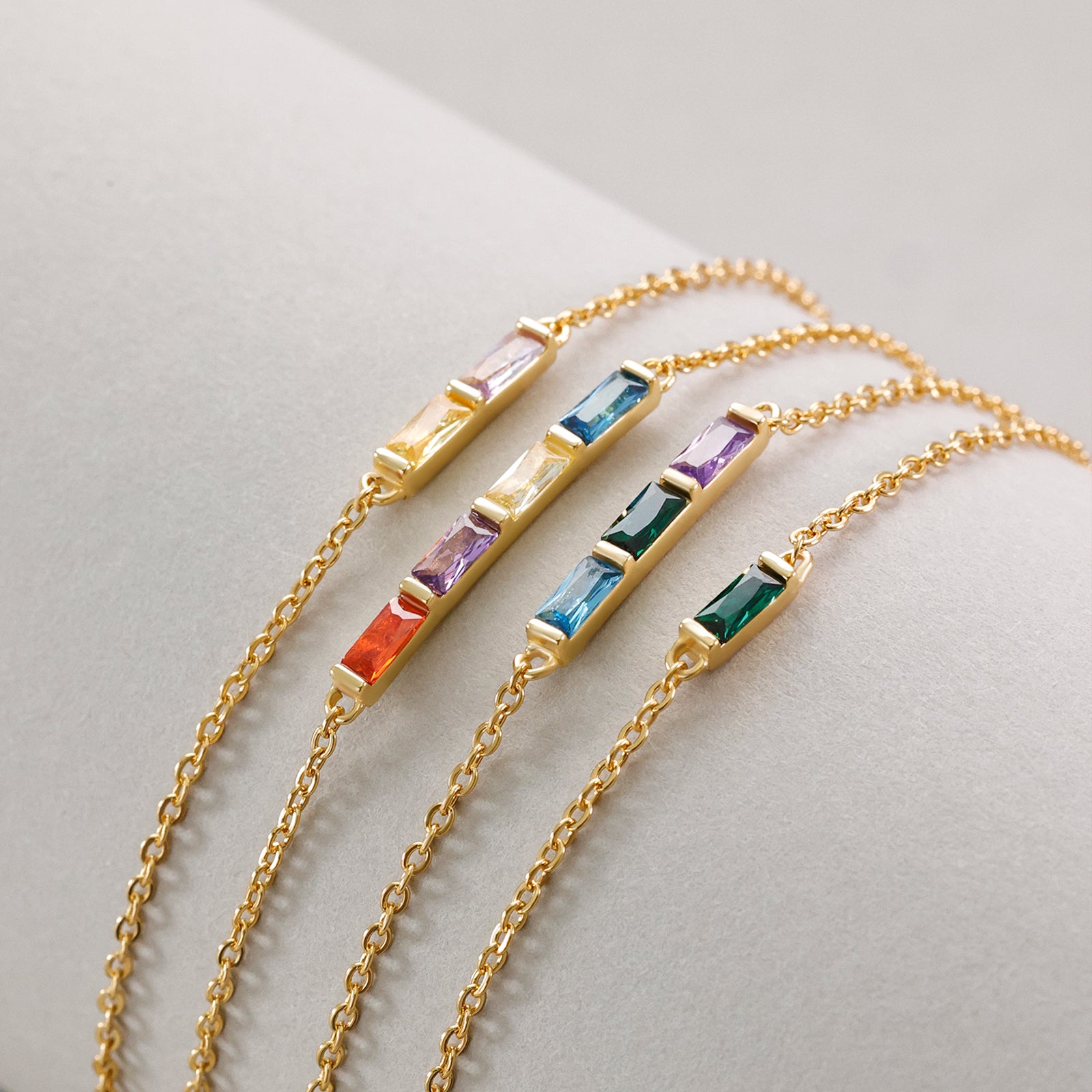 Personalisiertes Geburtsstein-Armband - 925er Sterling Silber - individuell wählbar