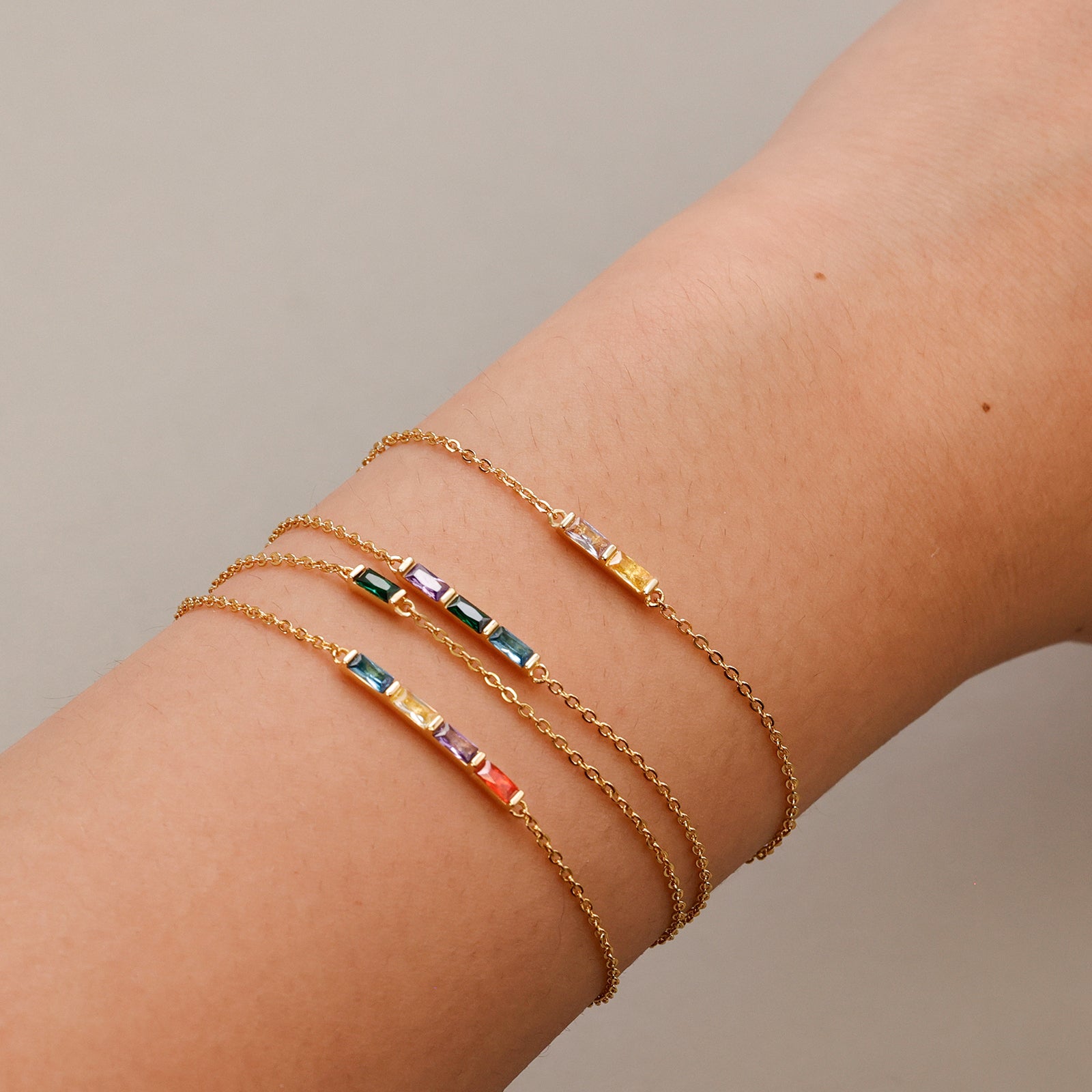 Personalisiertes Geburtsstein-Armband - 925er Sterling Silber - individuell wählbar