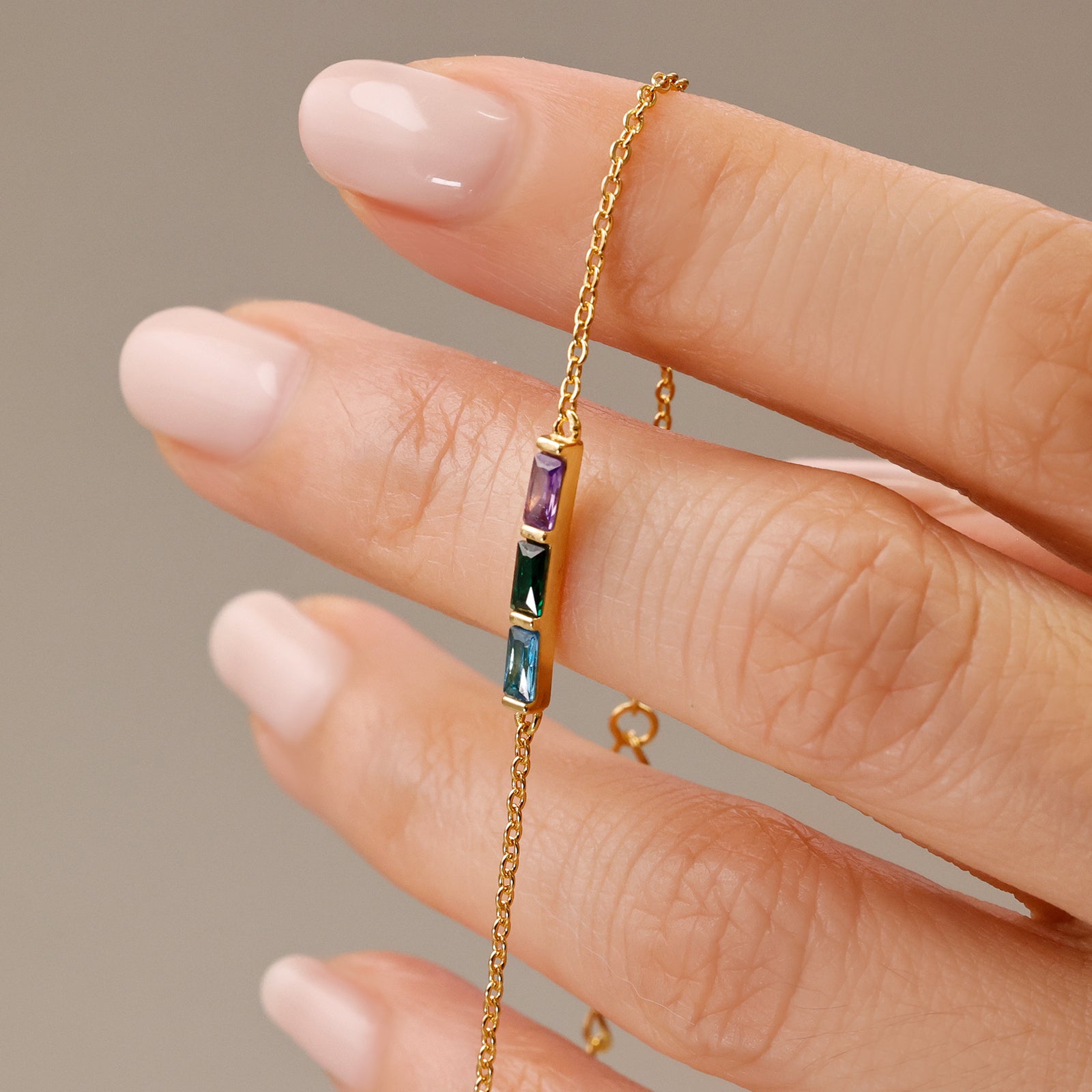 Personalisiertes Geburtsstein-Armband - 925er Sterling Silber - individuell wählbar