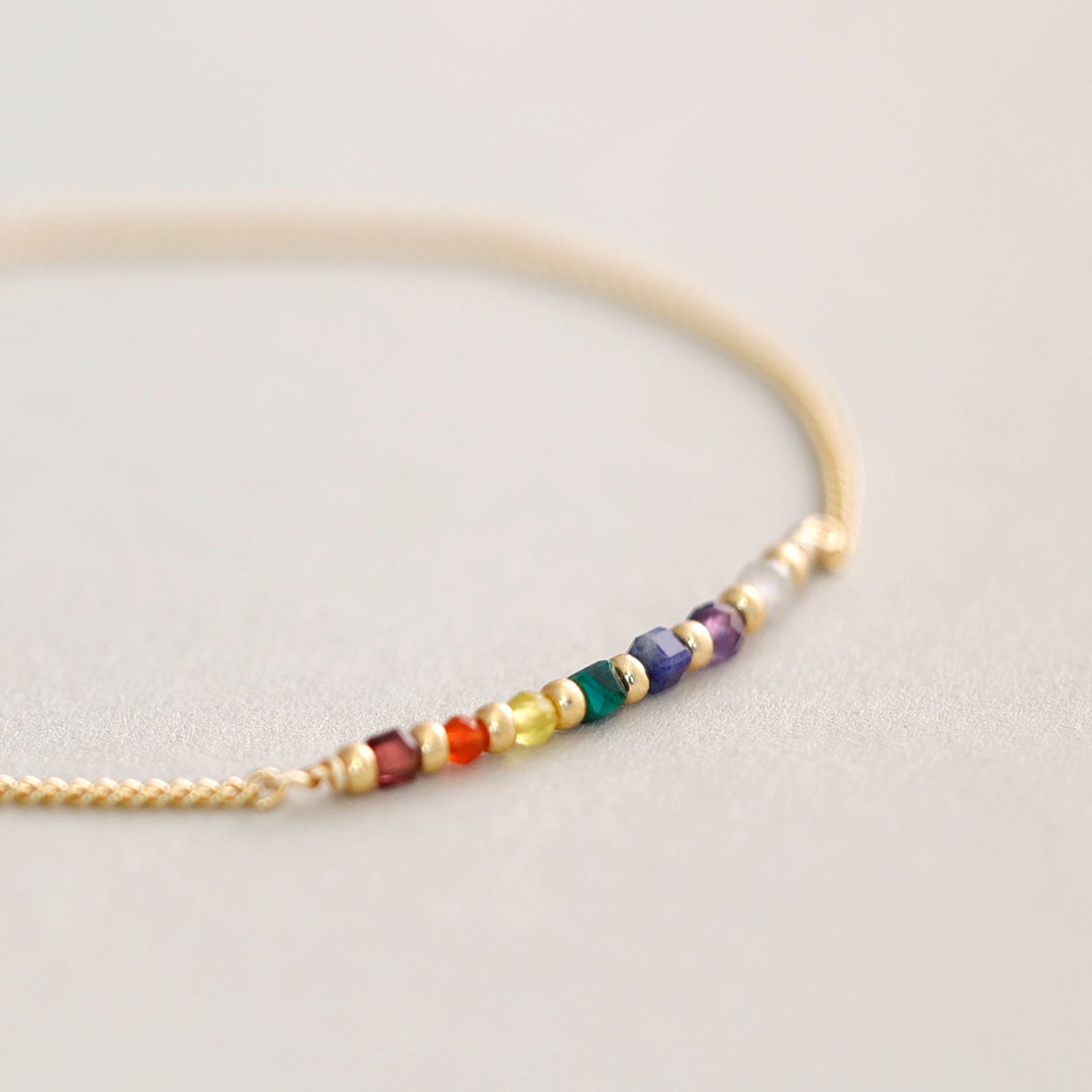 Chakra Armband aus 925er Silber - Edelstein Armband - spiritueller Schmuck - Heilstein Armband - Chakra Heilung - Chakra Schmuck - AE017 - VIVIANNASCHMUCK