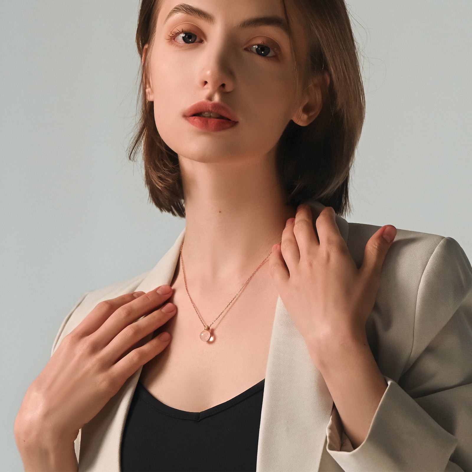 Bergkristall Glühbirne Kette - 925er Sterling Silber