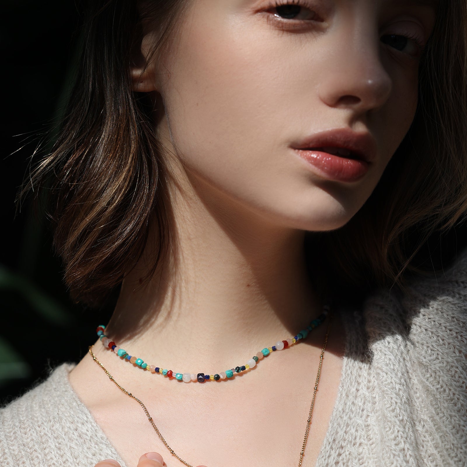 Rainbow Tourmaline Necklace - 925 Sterling Silver