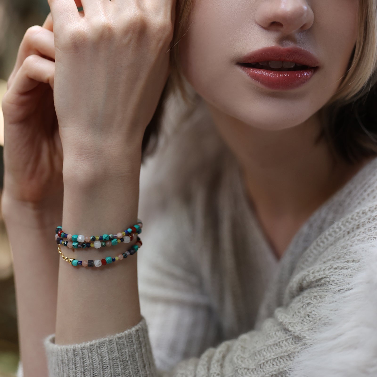 Rainbow Tourmaline Necklace - 925 Sterling Silver