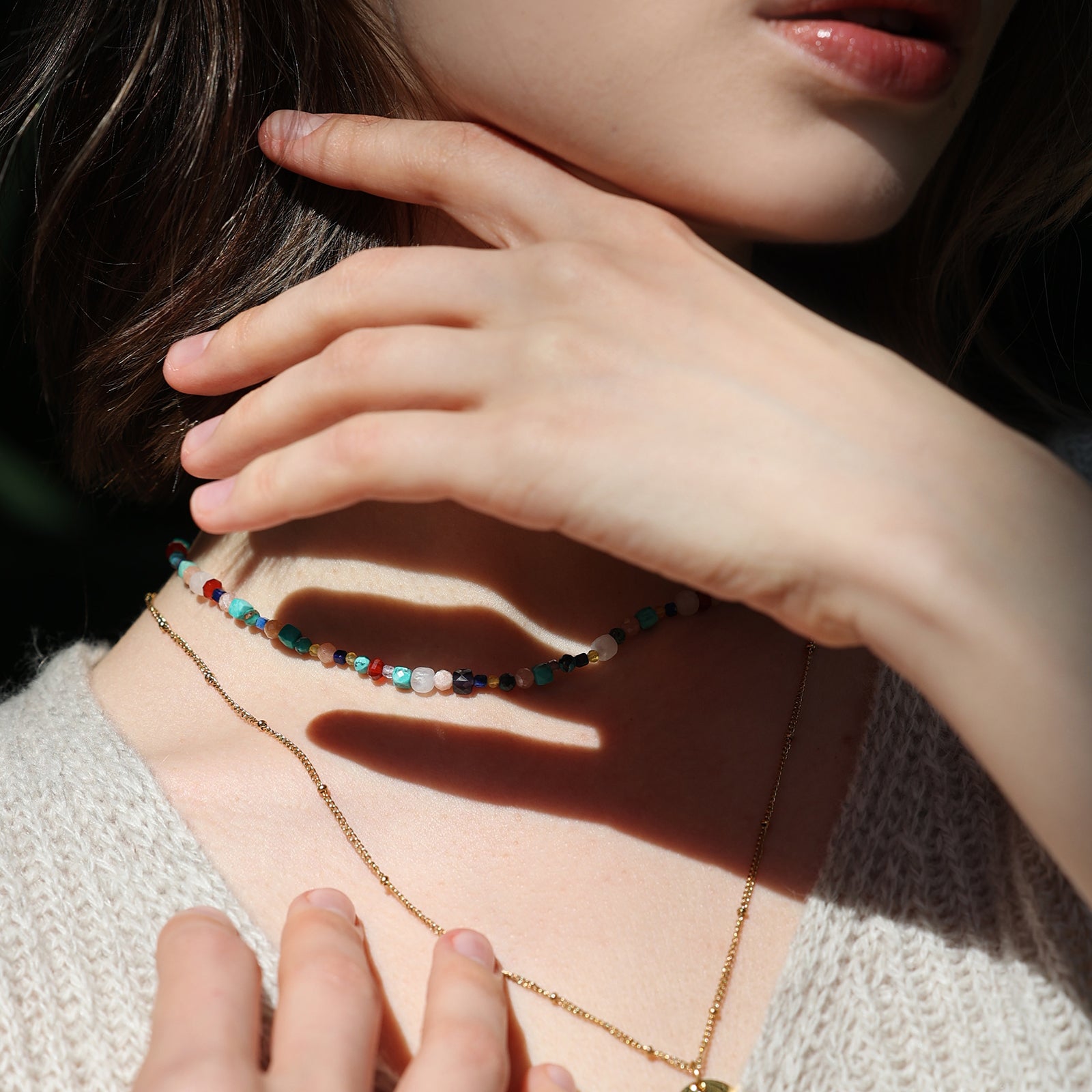 Rainbow Tourmaline Necklace - 925 Sterling Silver