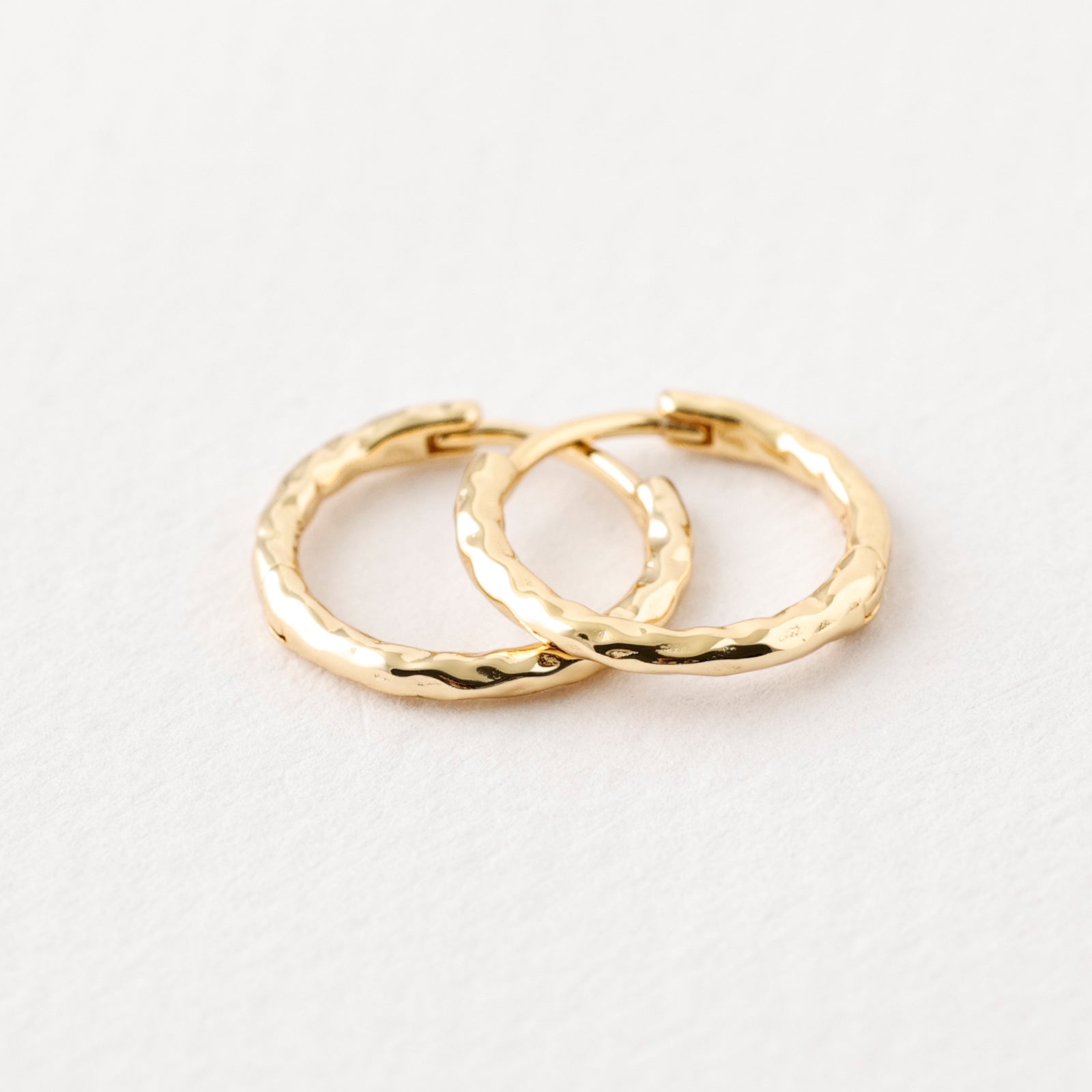 Creolen Hammerschlag Ohrringe - 925er Sterling Silber