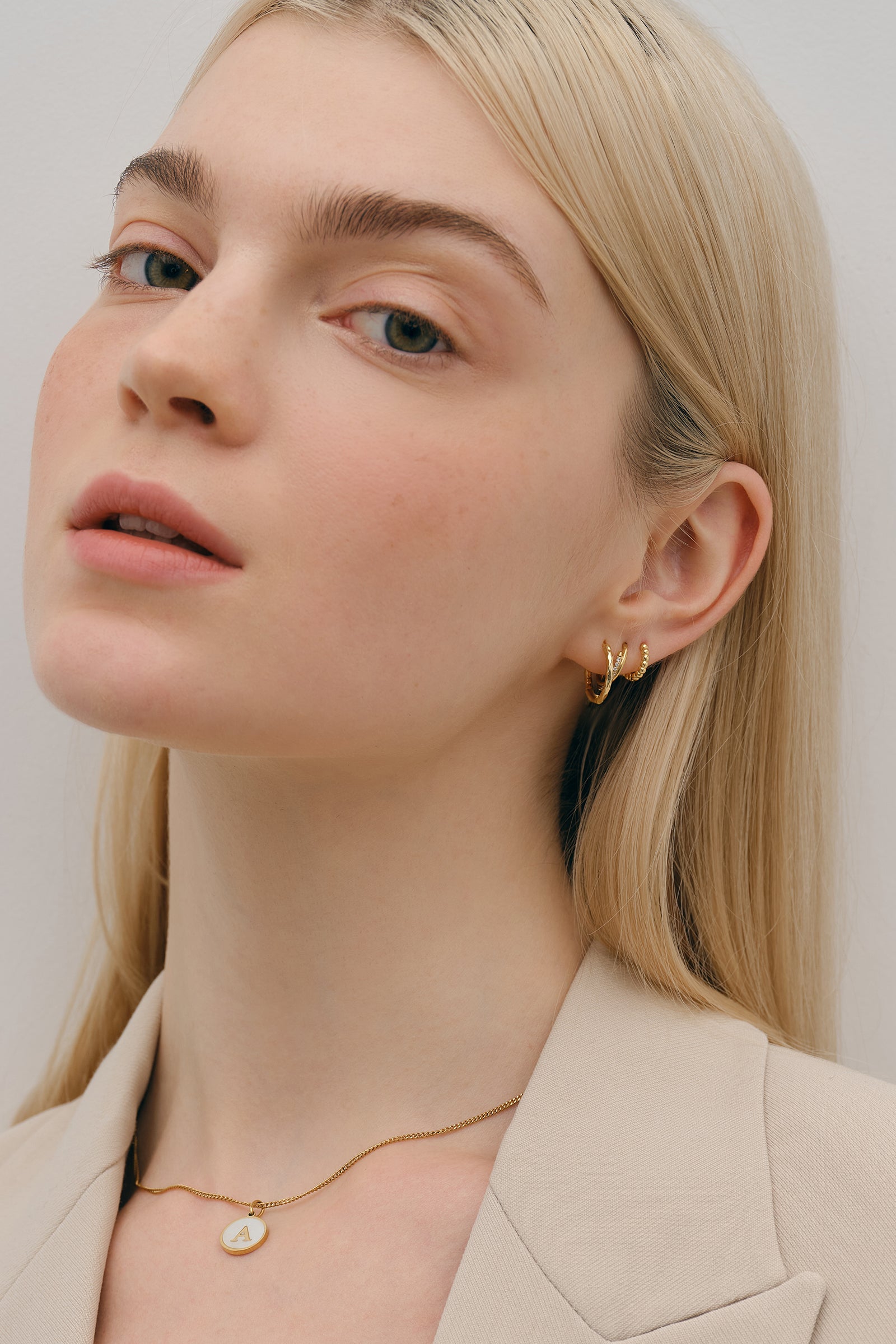 Hoop earrings made of 925 sterling silver - Hoop earrings with hammered finish - Gold or silver - Real silver earrings - OS004