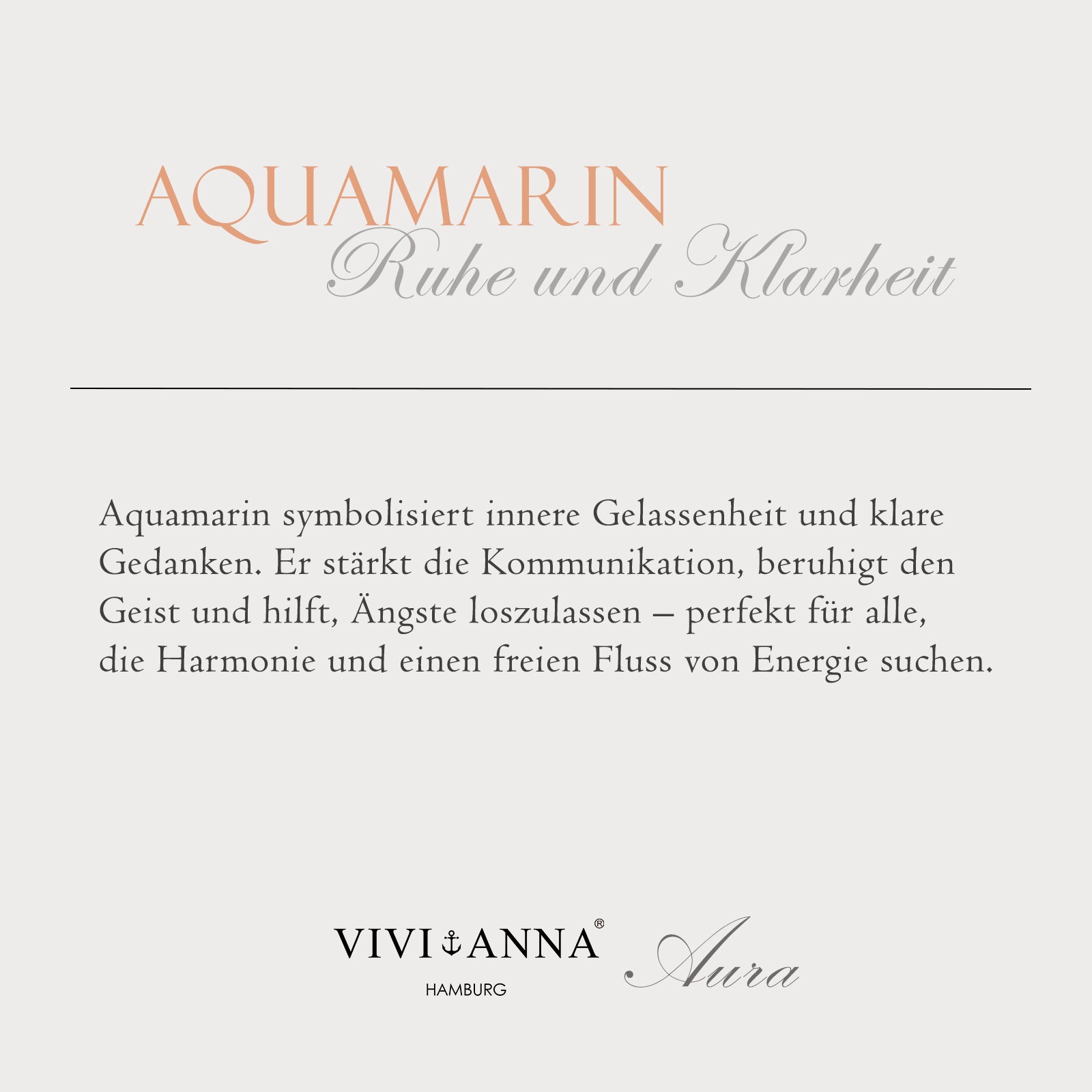 Aquamarin Ichthys Armband - Geschenk zur Kommunion mit Karte Kinder Armband VIVIANNASCHMUCK
