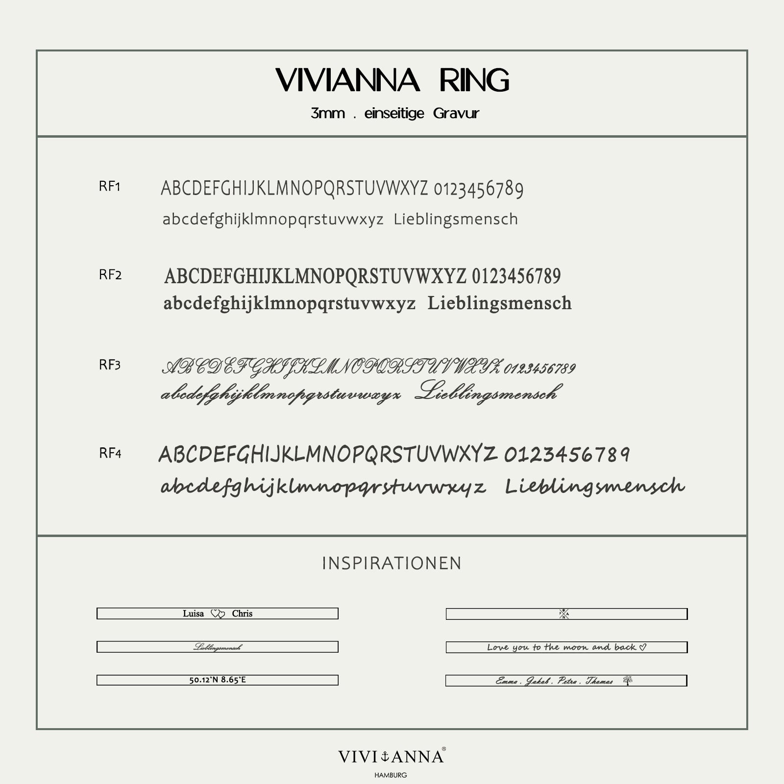 Personalisierter Herren Namensring mit Gravur - 6 mm Herren Ringe VIVIANNASCHMUCK