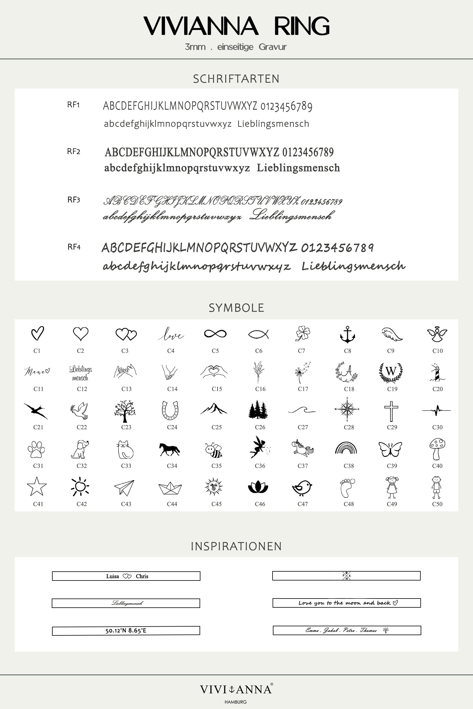 Minimalist Ring mit Gravur - Unisex Ring - 4mm Damen Ringe VIVIANNASCHMUCK