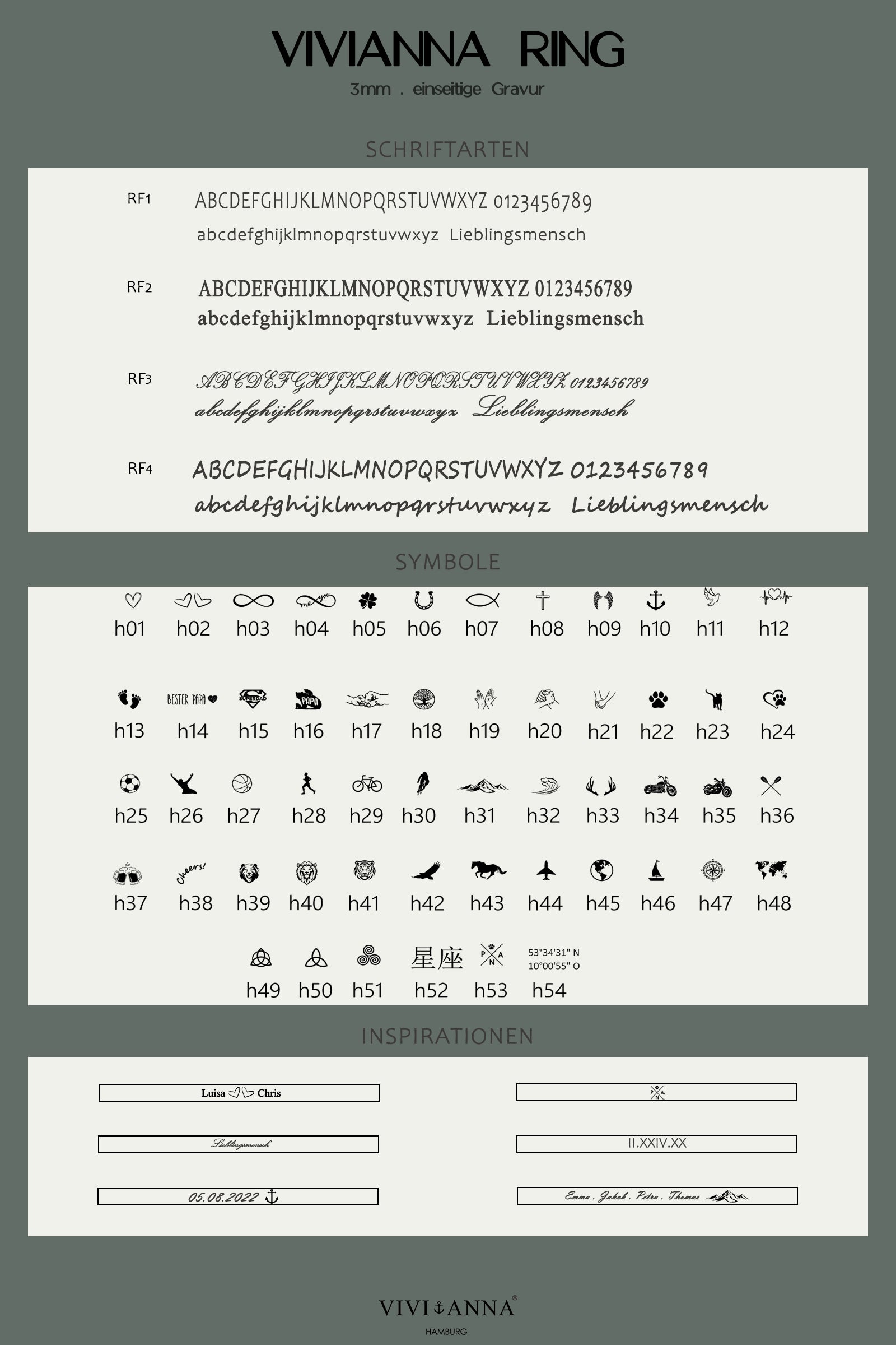 Minimalistischer Ring mit Gravur Herren Ringe VIVIANNASCHMUCK