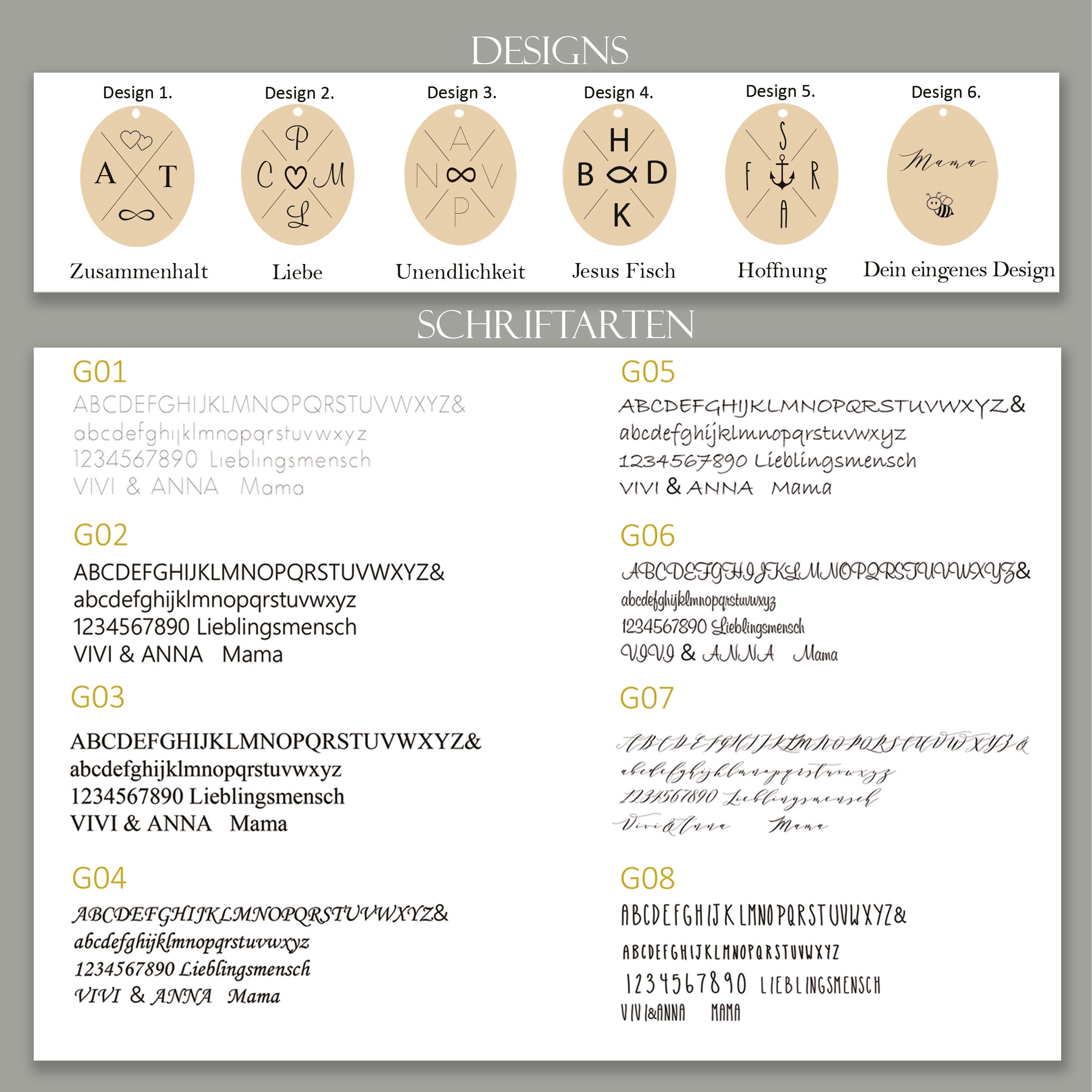 Personalisierte Kette mit Wunschgravur- Edelstahlkette - Familie Halskette - Buchstaben Kette - Gold Silber Roségold - glänzend - matt k552