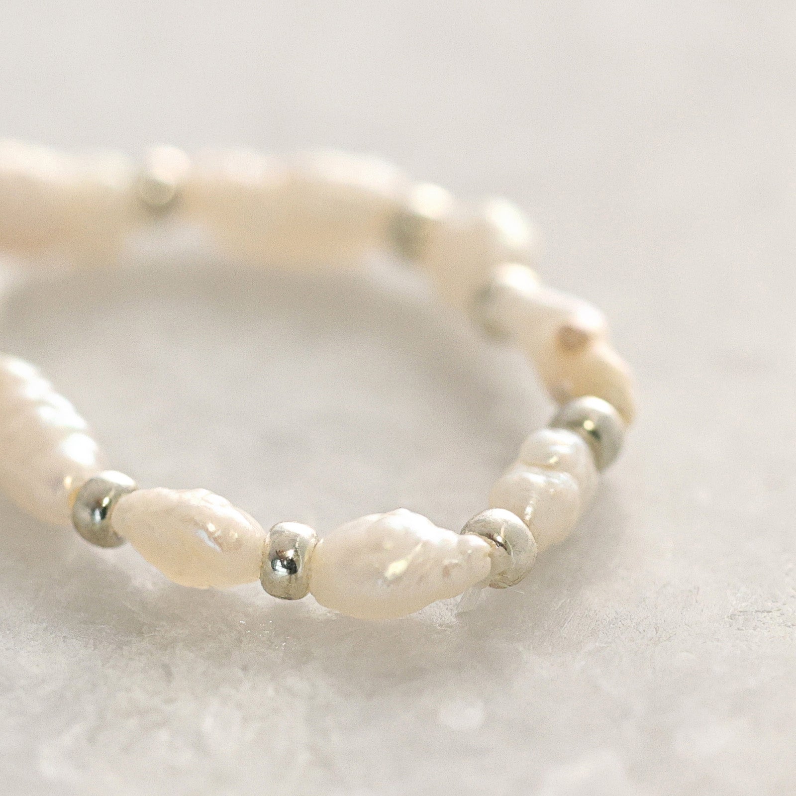 Süßwasserperlen Ring - Harmonie Ring - Minimalistisch Perlen Ring - Zuchtperlen - Geschenke für Sie - Silber, Gold und Roségold - RS005 - VIVIANNASCHMUCK