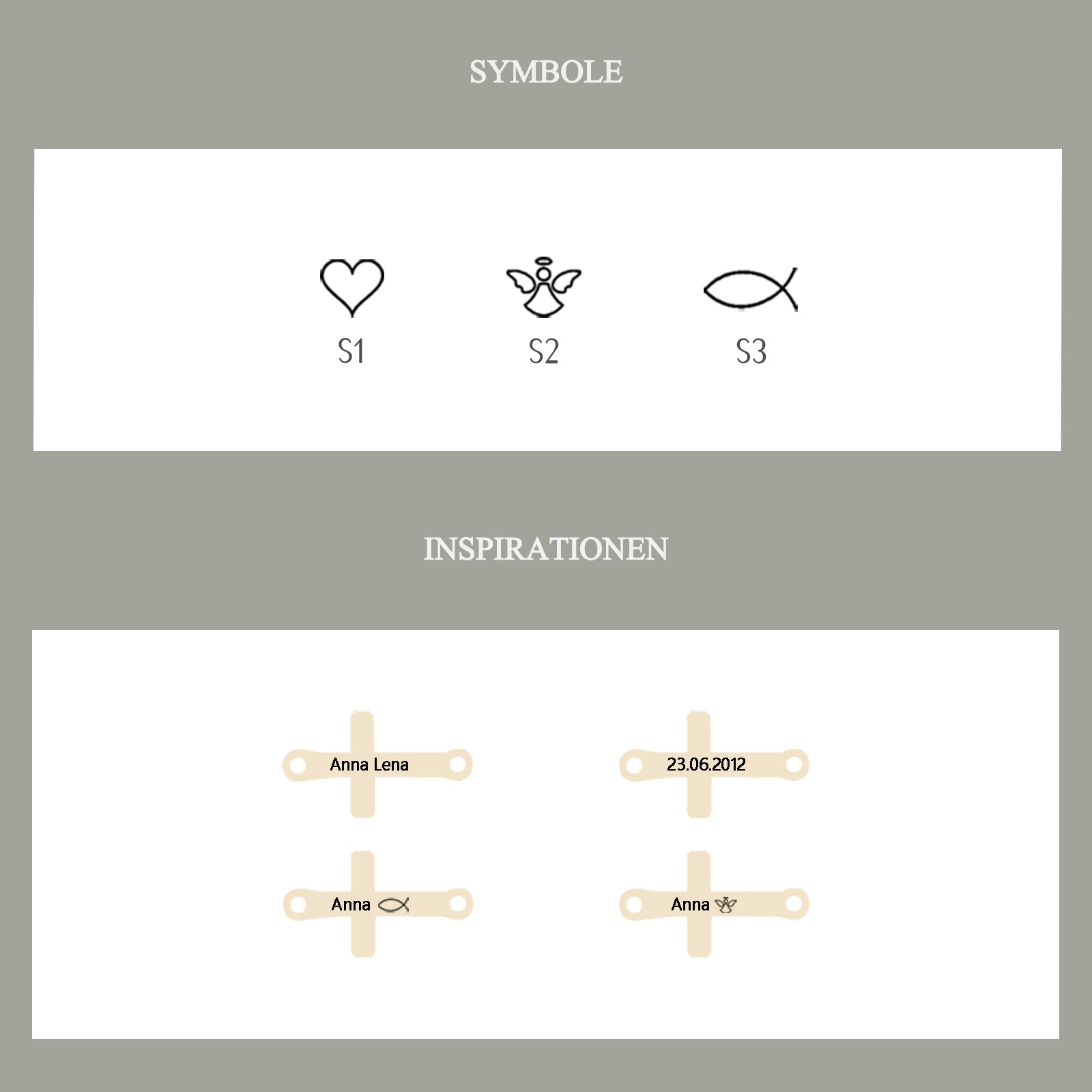 Perlenarmband mit Kreuz aus runden Perlen - Geschenk zur Taufe mit Karte Kinder Armband VIVIANNASCHMUCK