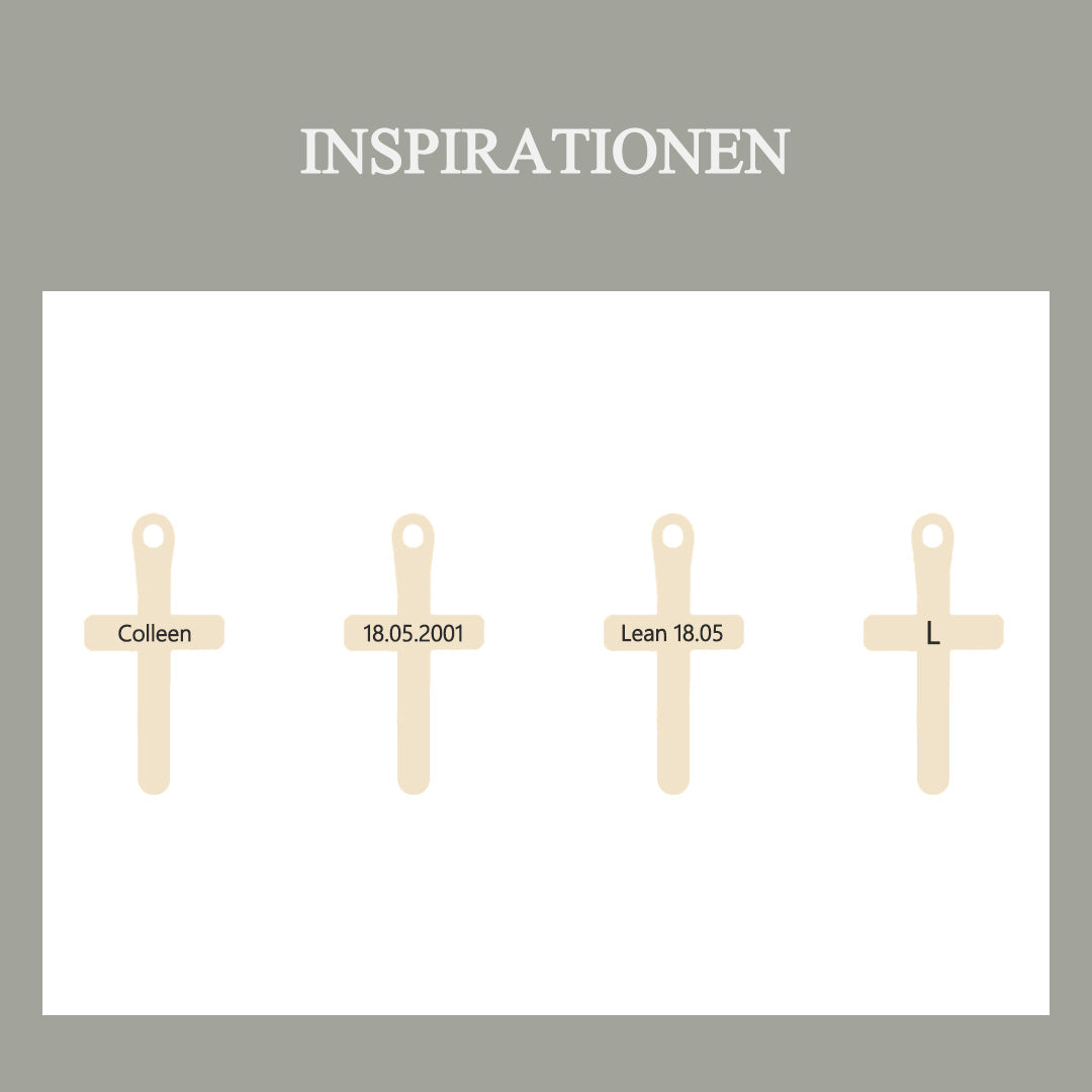 Personalisierte Herren Halskette mit Mini-Kreuzanhänger Herren Halskette VIVIANNASCHMUCK