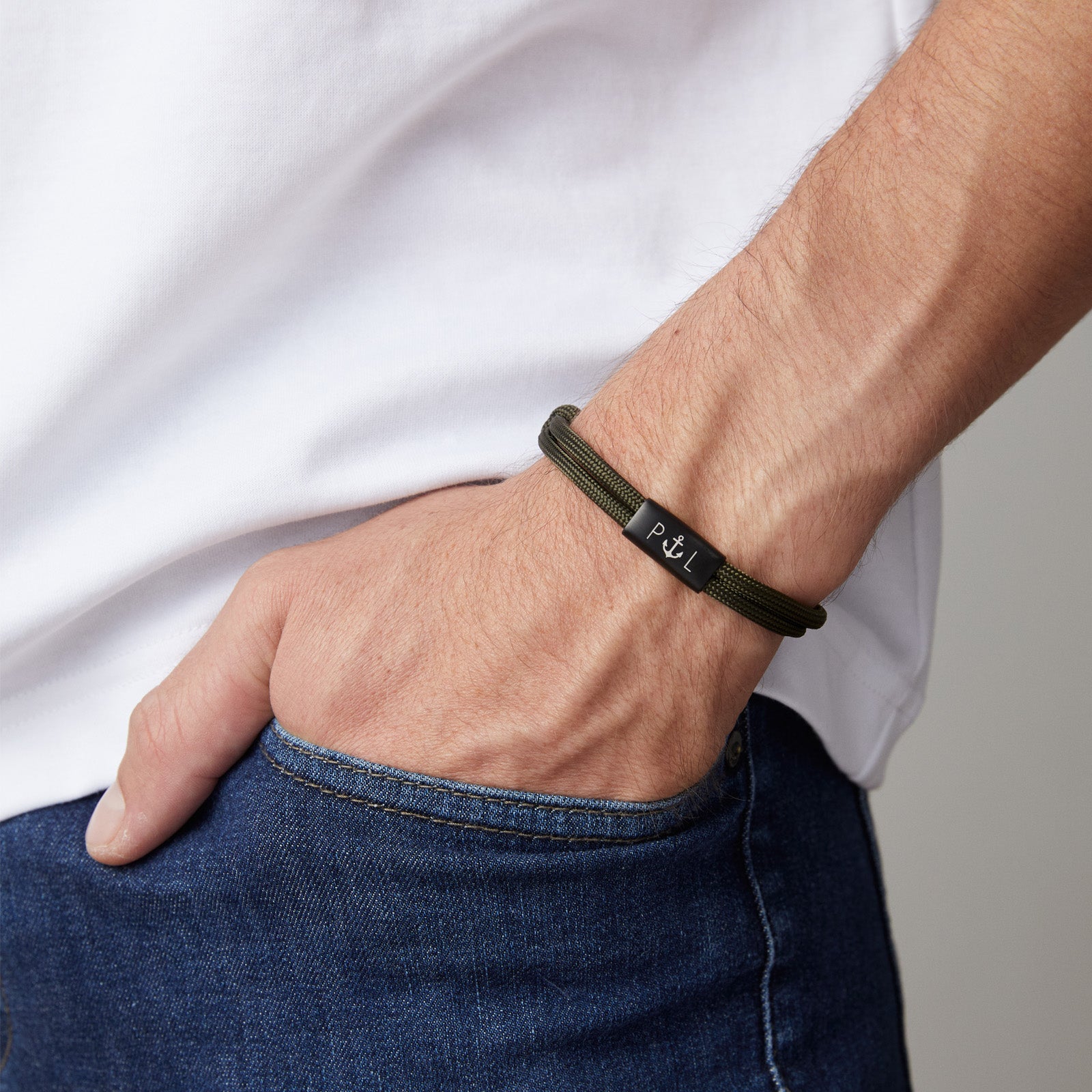 Personalisiertes Segeltau Armband für Herren