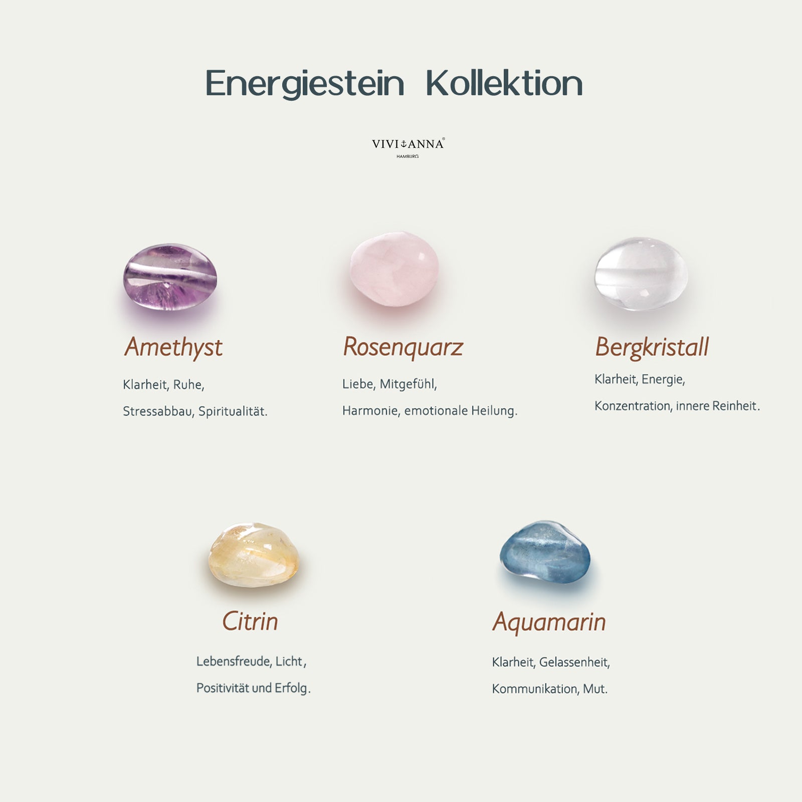 Minimalistische Glücksstein-Halskette Damen Halskette VIVIANNASCHMUCK