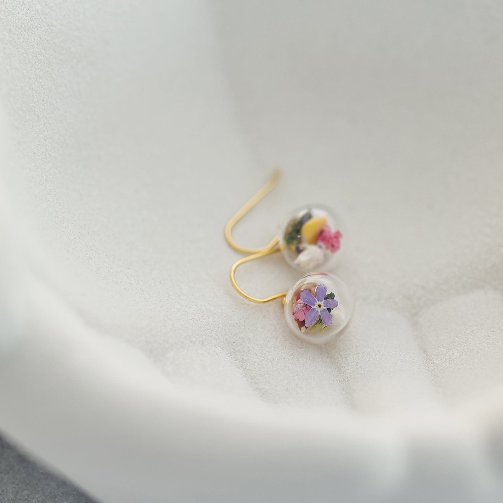 Real Flower Earrings - 925 Sterling Silver Earrings