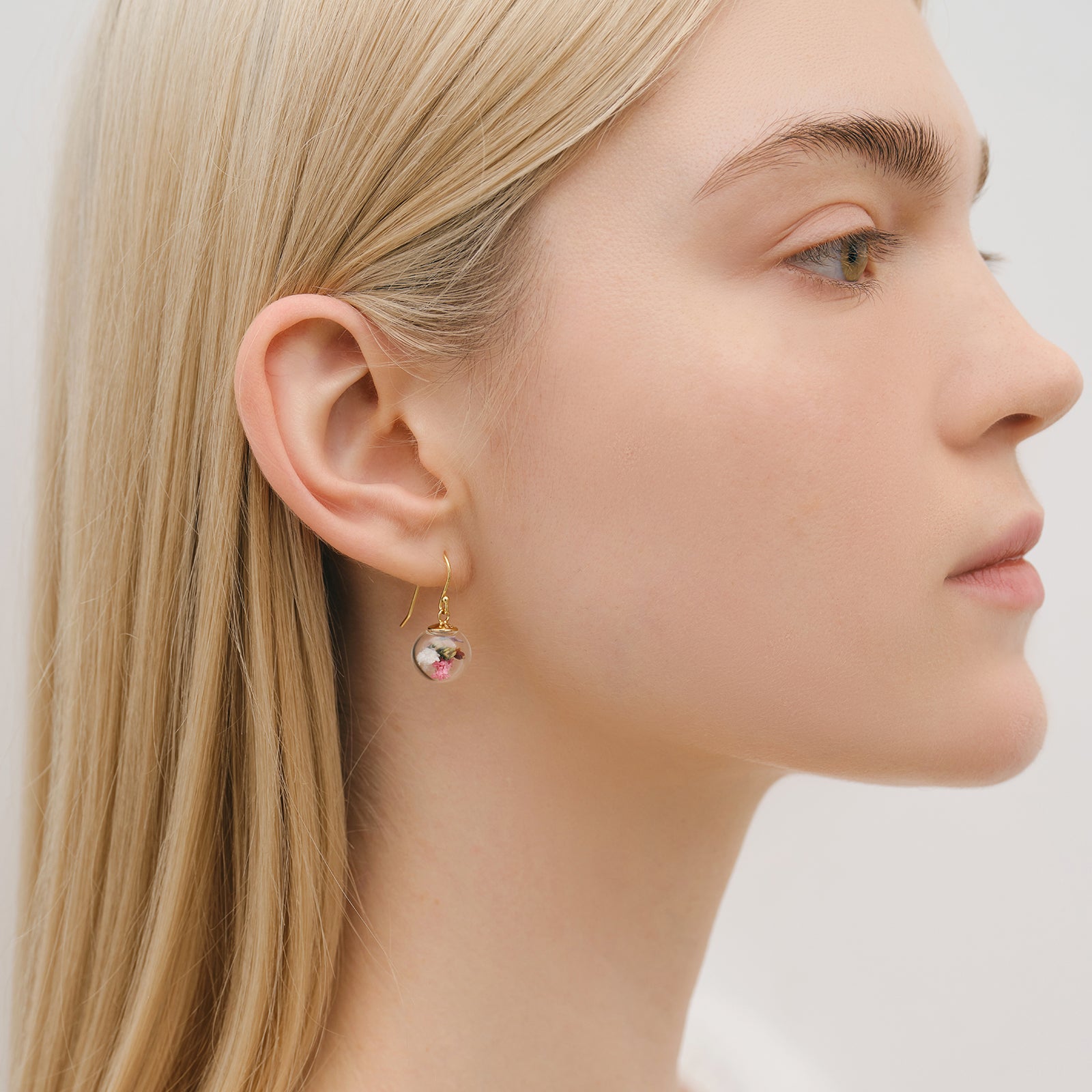 Echte Blumen Ohrringe - 925er Sterling Silber