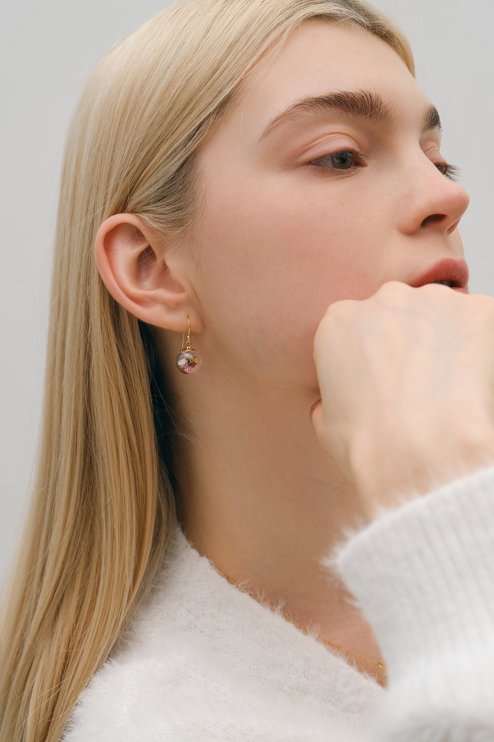 Real Flower Earrings - 925 Sterling Silver Earrings