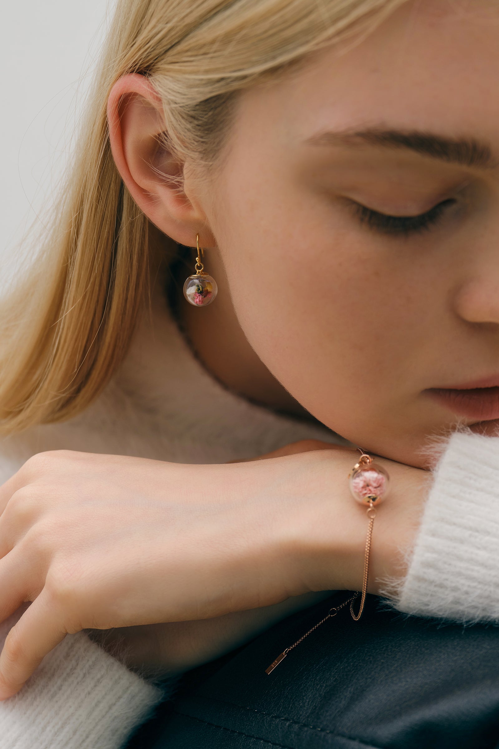 Real Flower Earrings - 925 Sterling Silver Earrings
