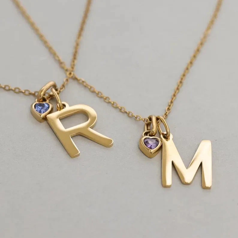 Zusätzlicher Herzchen Zirkonia Geburtsstein Anhänger - Edelstahl - Gold - Roségold - Silber - ADD-ON Geburtsstein Add-on - GS003 - VIVIANNASCHMUCK