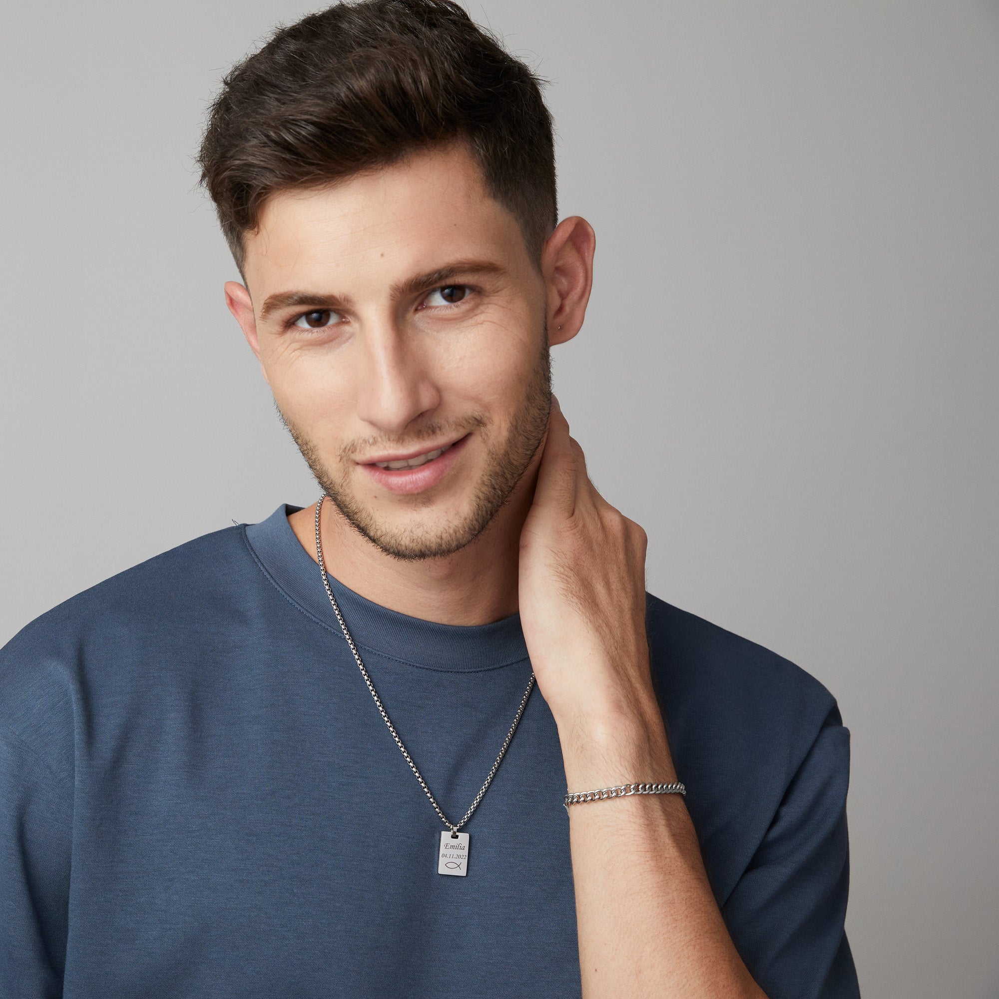 Personalisierte Herren Halskette aus Edelstahl