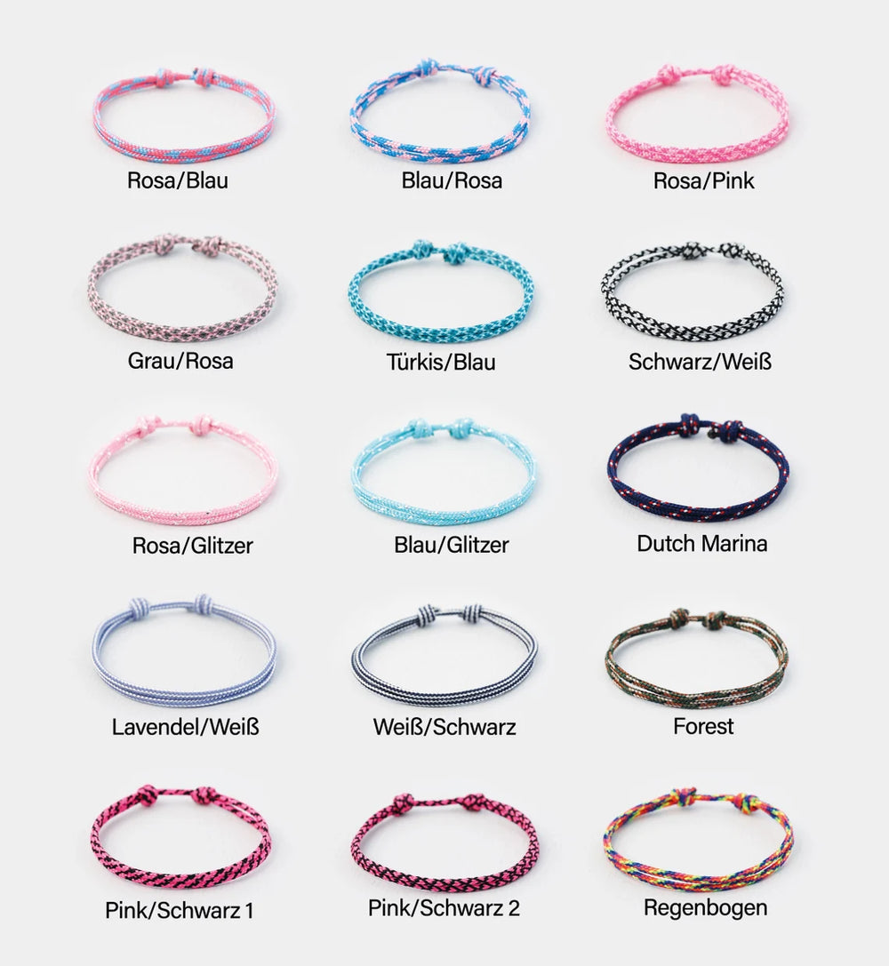 Personalisiertes Segeltau Armband mit Plättchen