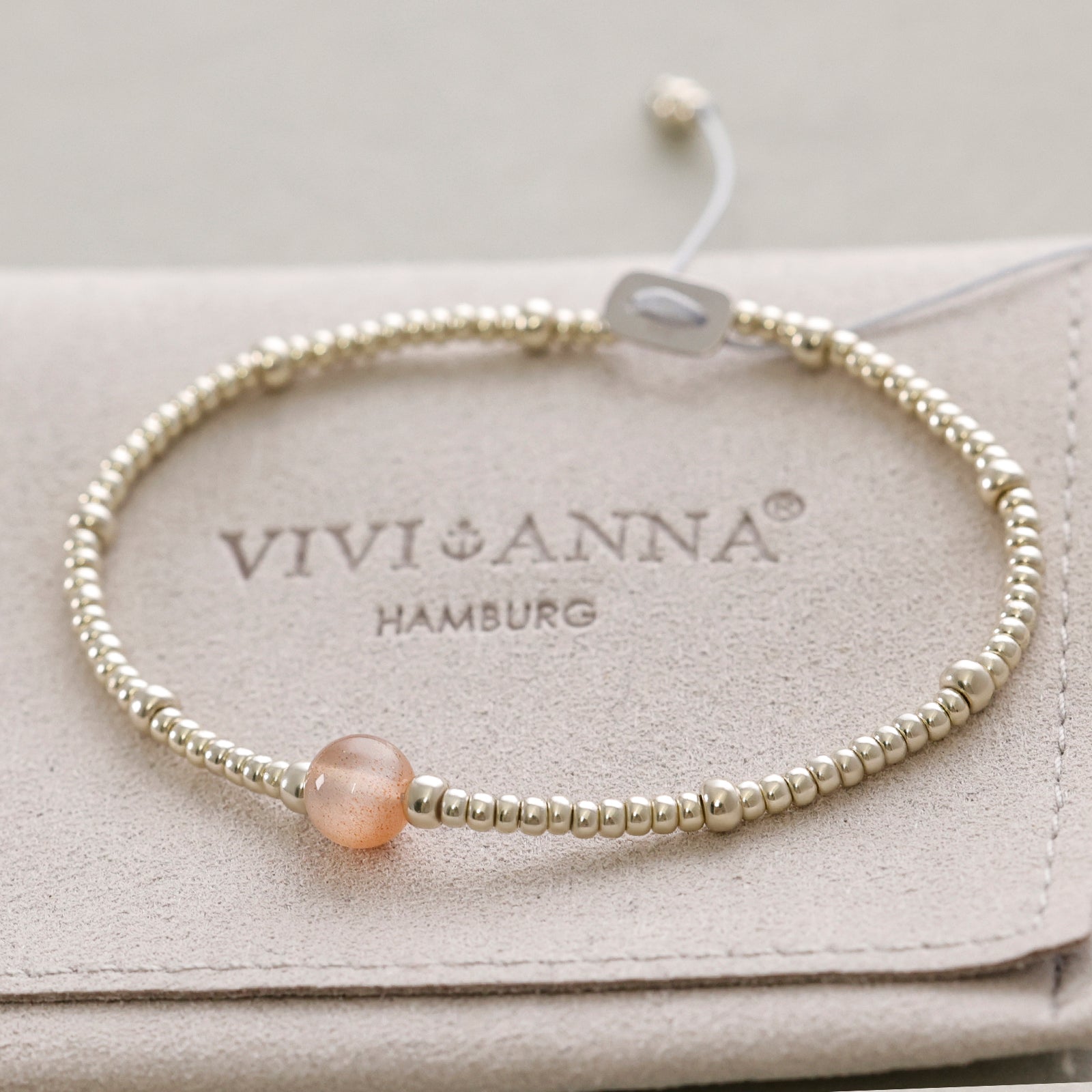 Sonnenstein Armband - 925er Sterling Silber - verstellbar