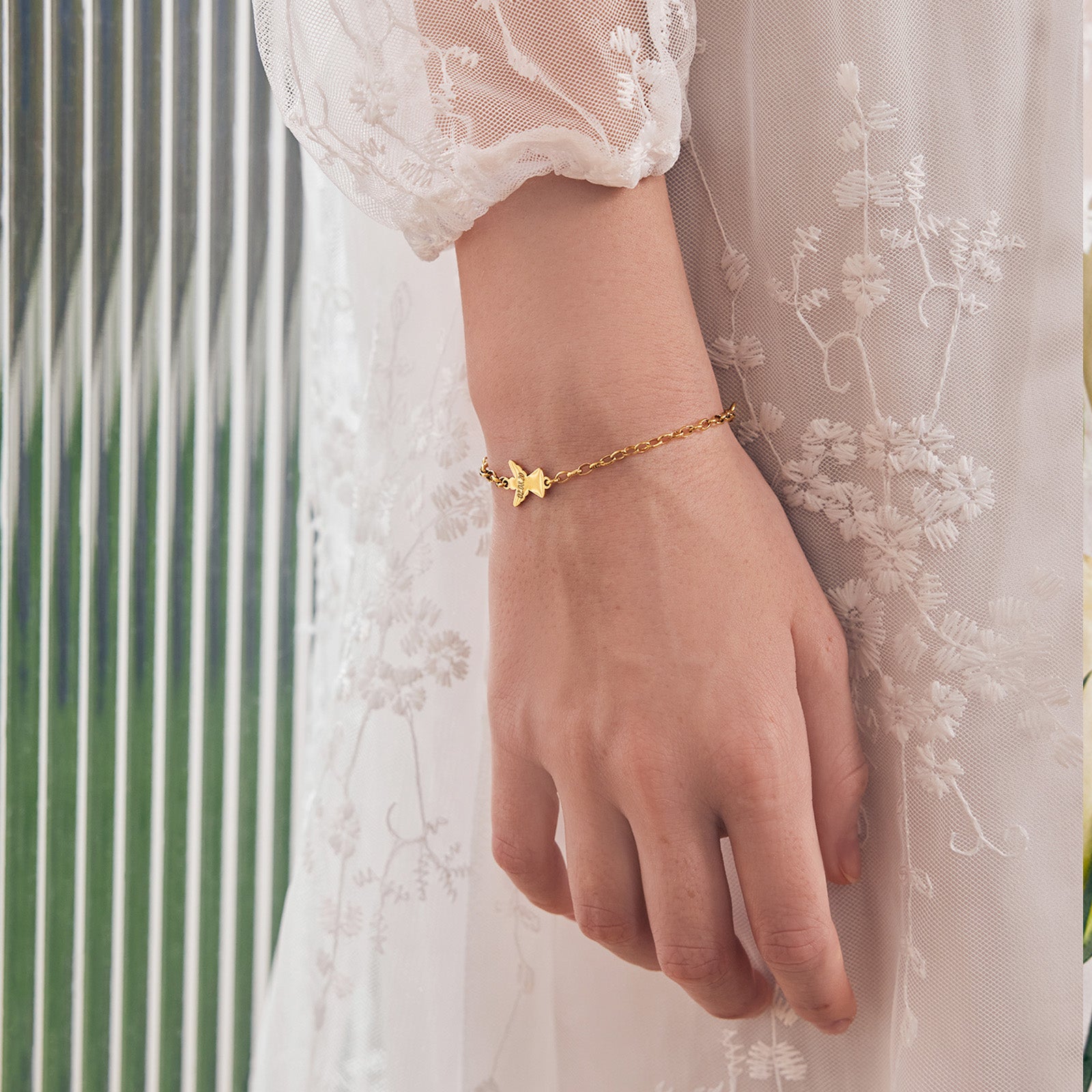 Schutzengel Armkette mit Gravur Kinder Armband VIVIANNASCHMUCK