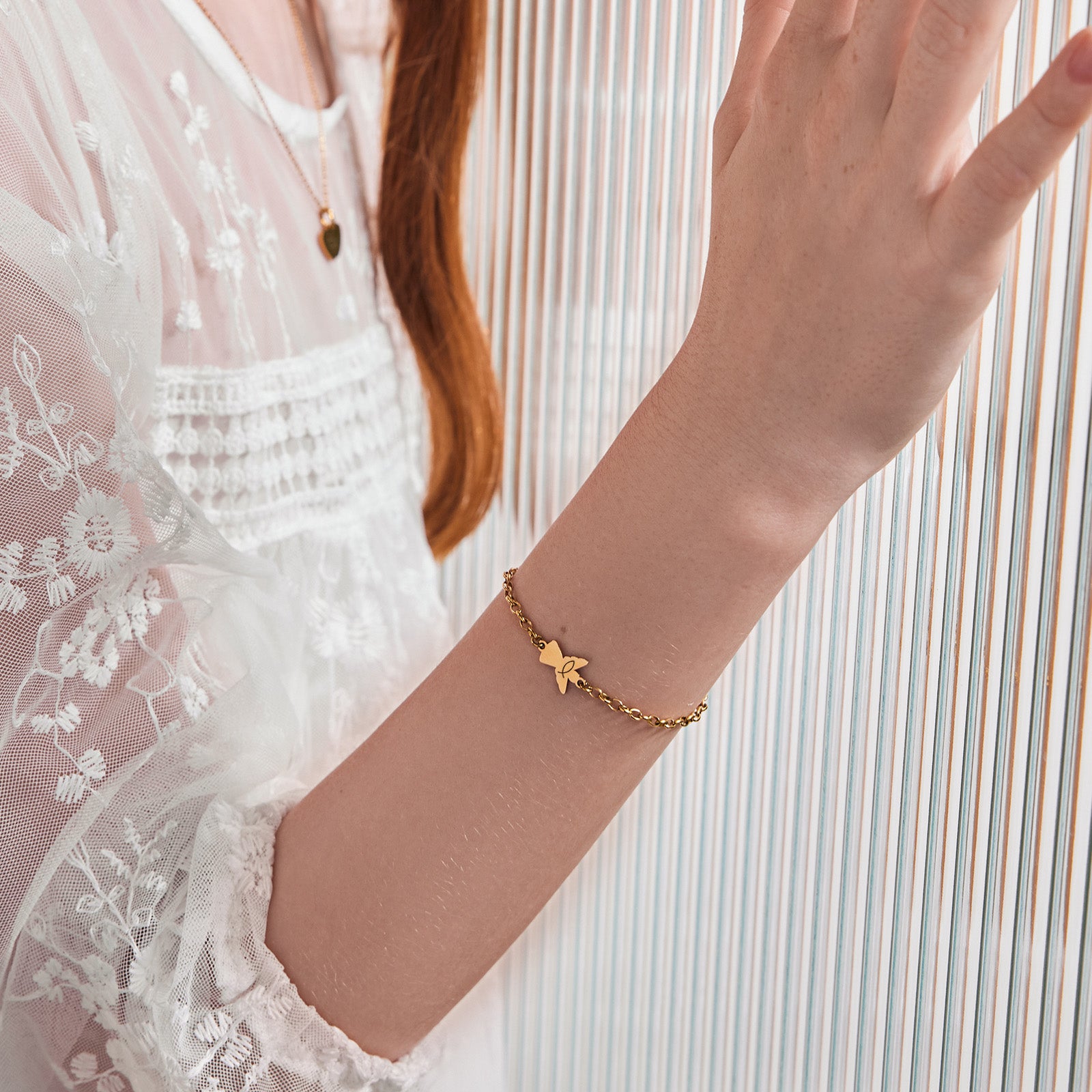 Schutzengel Armkette mit Gravur Kinder Armband VIVIANNASCHMUCK