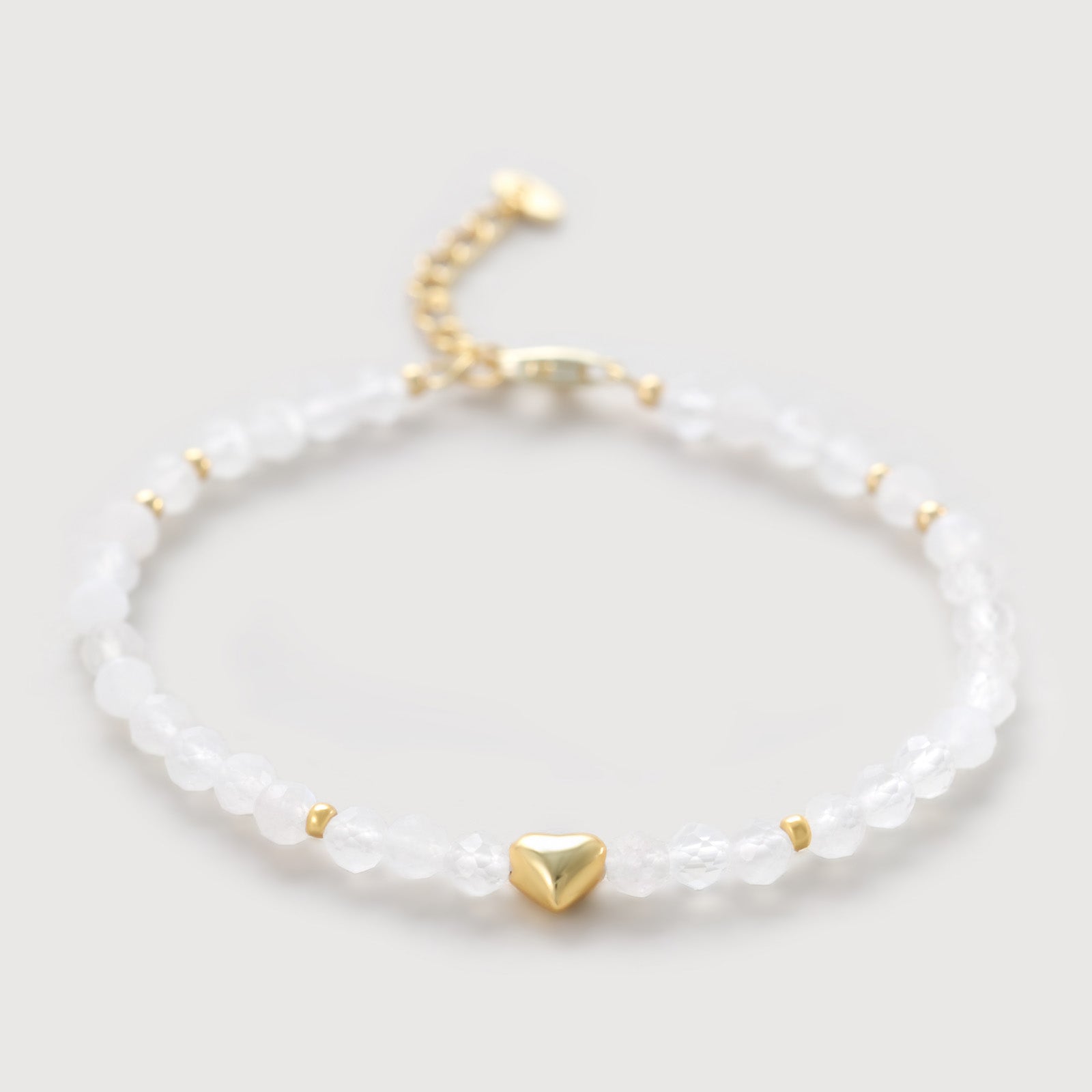 Mondstein-Armband mit Herz - 925er Sterling Silber Damen Armband VIVIANNASCHMUCK