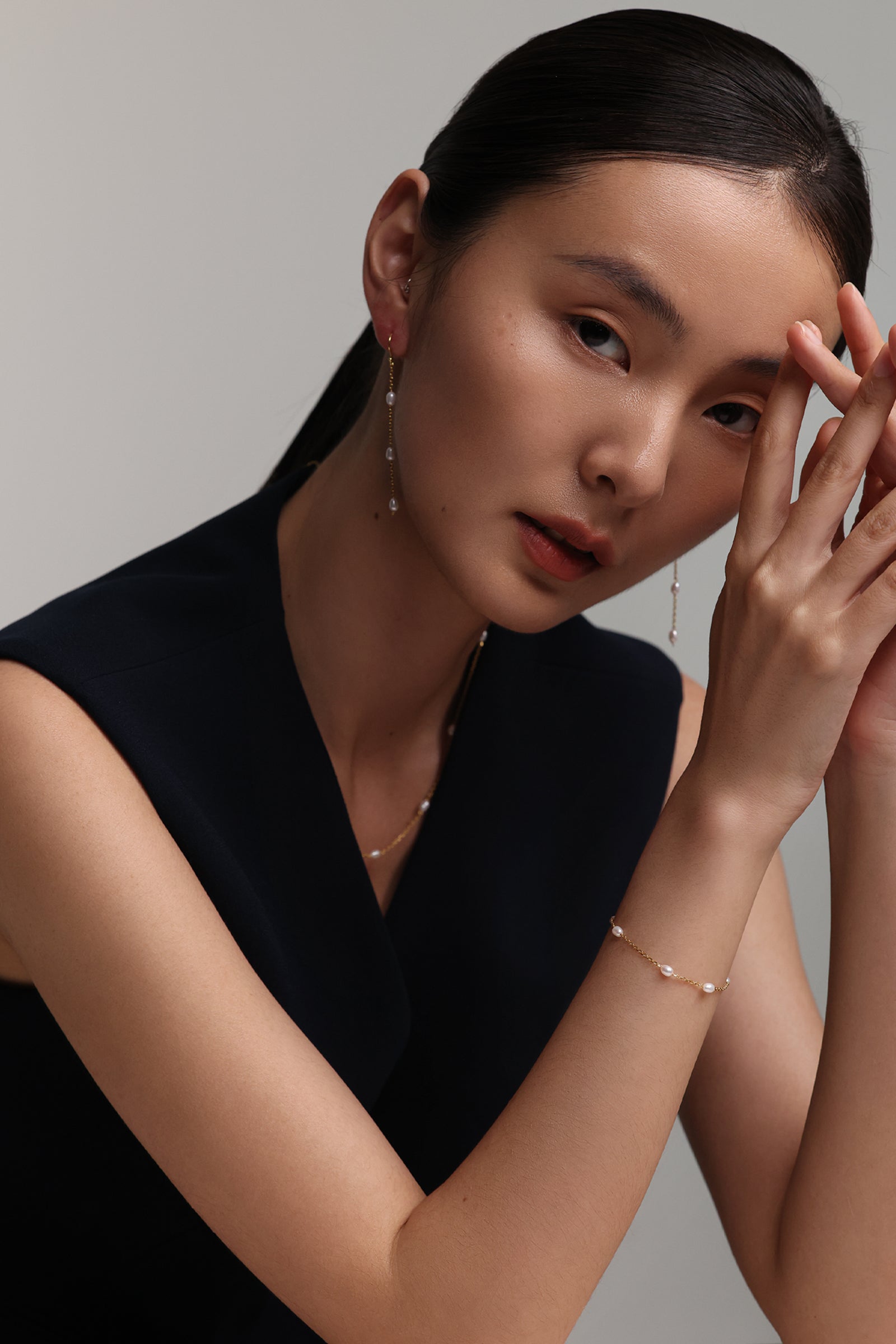 Freshwater pearl necklace - 925 sterling silver - minimalist gift