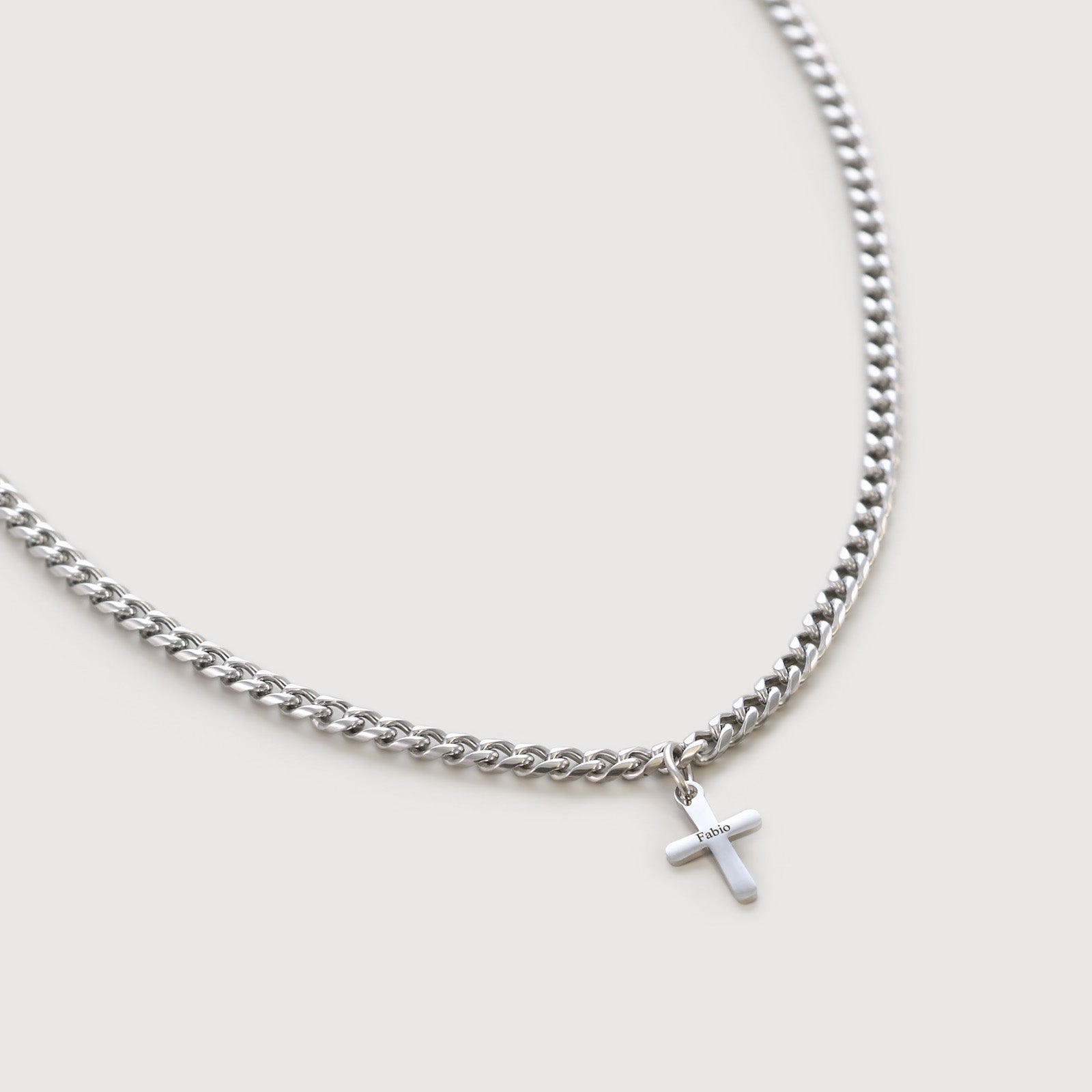 Personalisierte Herren Halskette mit Mini-Kreuzanhänger Herren Halskette VIVIANNASCHMUCK