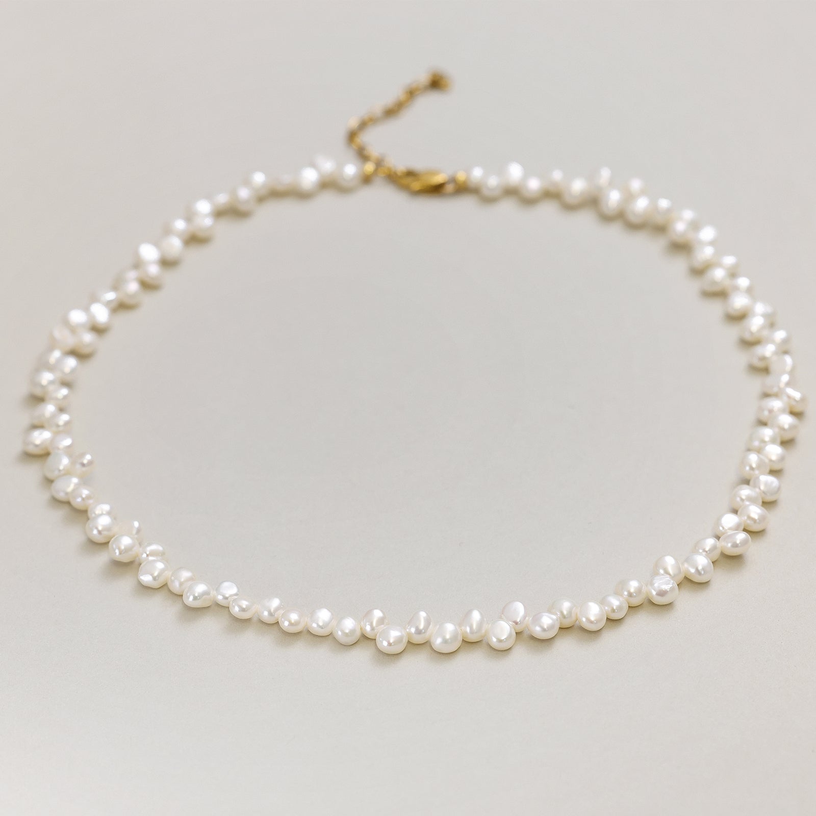 Süßwasserperlenkette in Spitzenoptik - 925er Sterling Silber