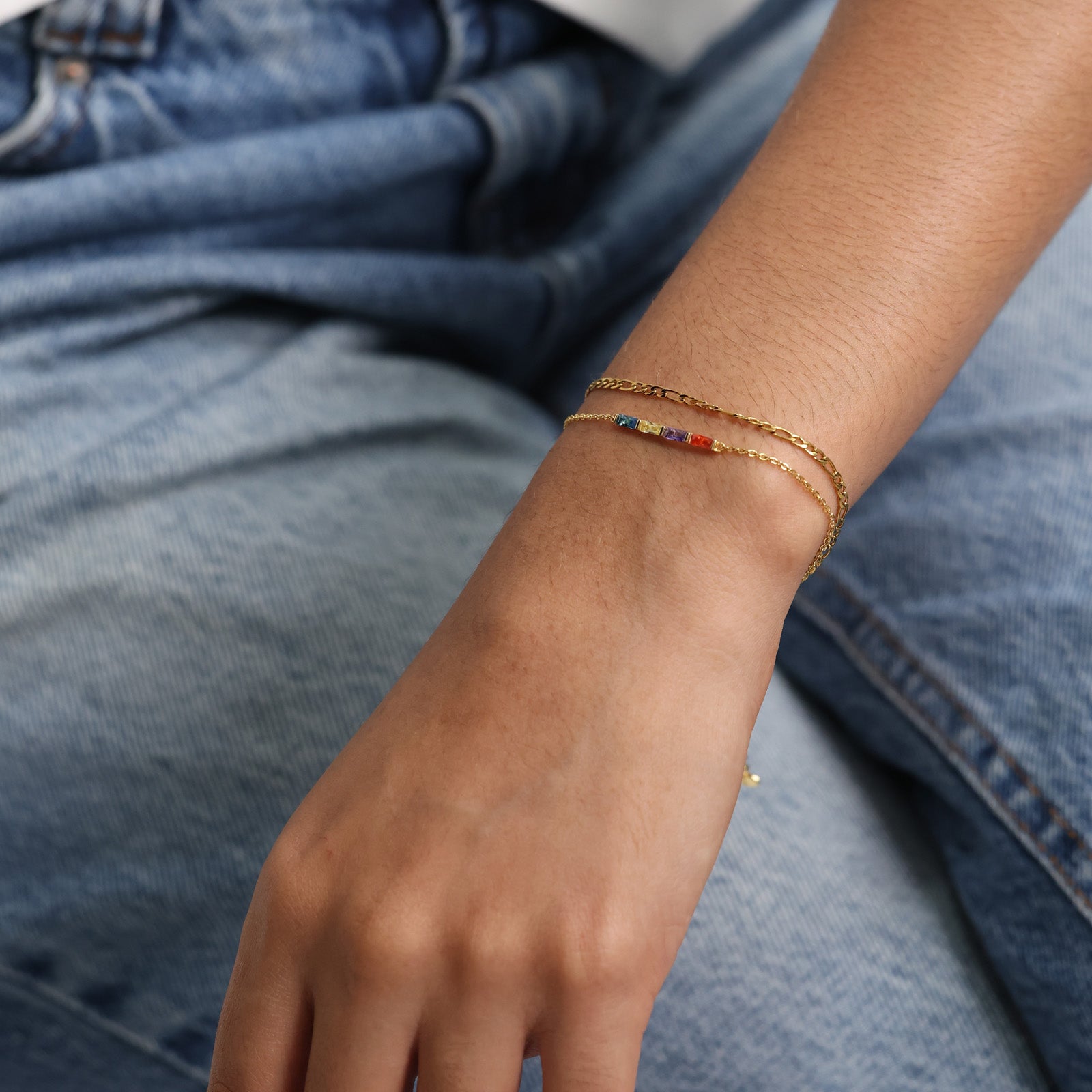 Personalisiertes Geburtsstein-Armband - 925er Sterling Silber - individuell wählbar