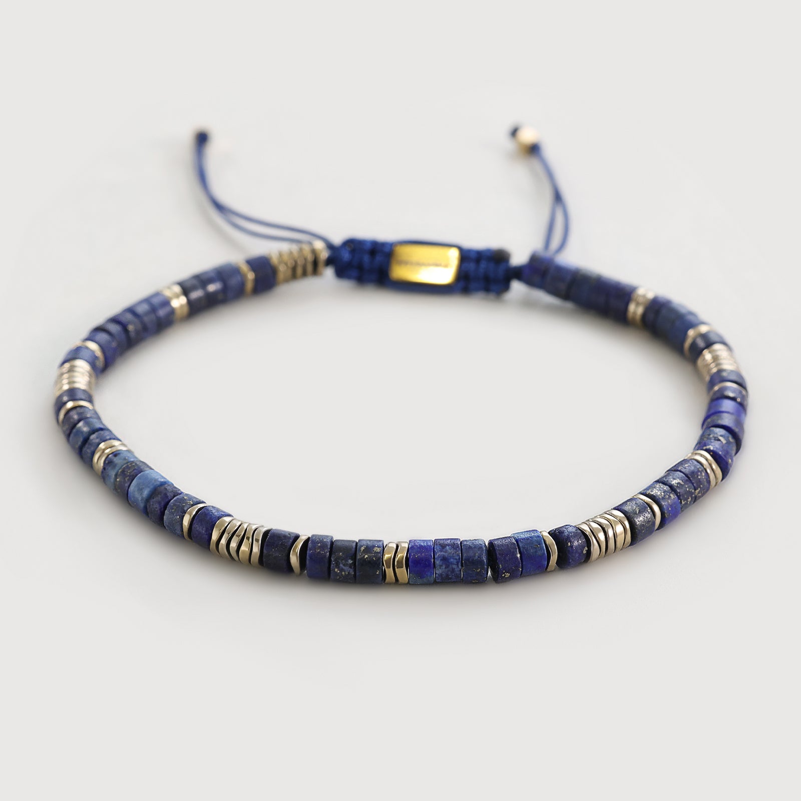 Edelsteinarmband mit Lapislazuli und Hämatit - verstellbar Herren Armband VIVIANNASCHMUCK