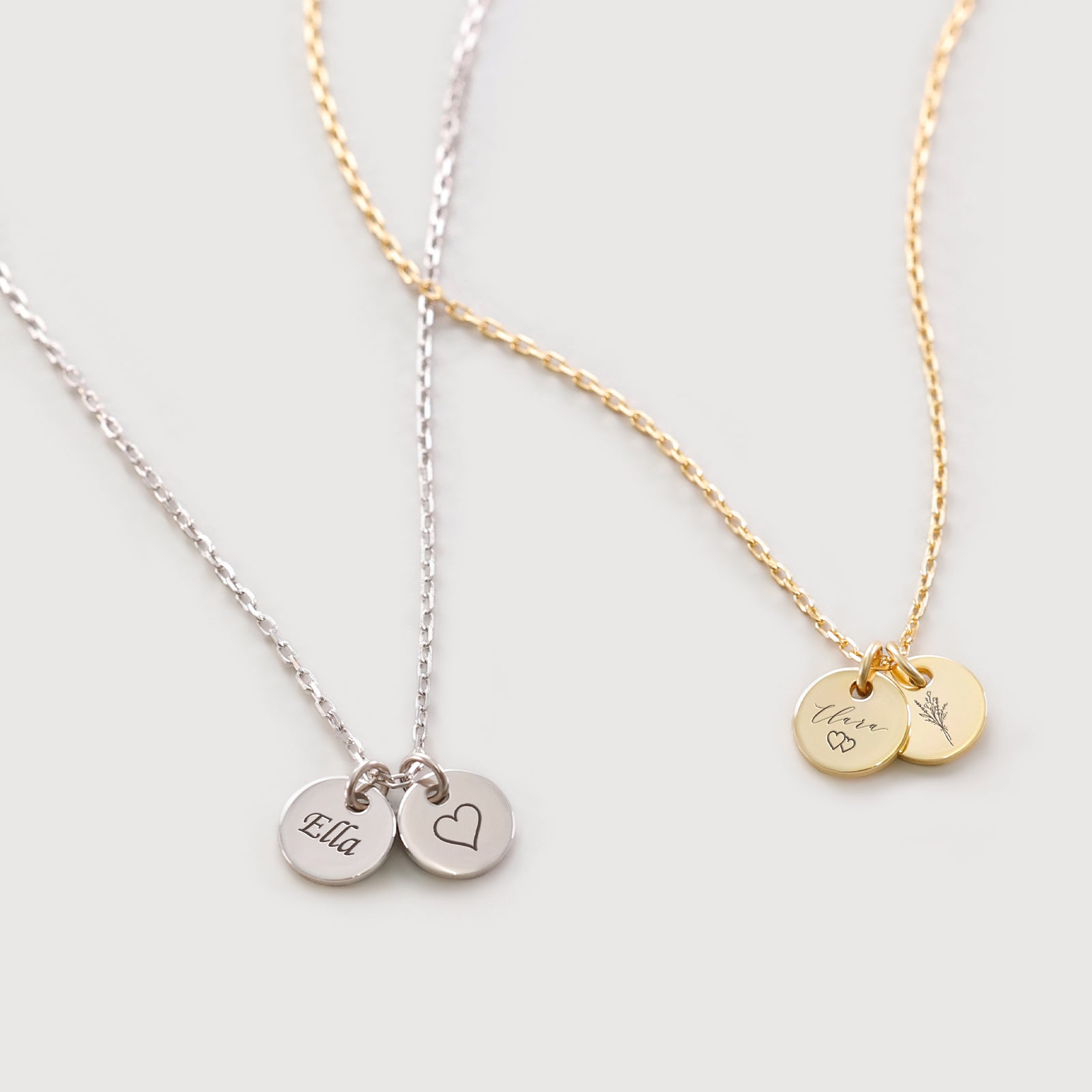 Personalisierte Mini Plättchen Halskette - wasserfest