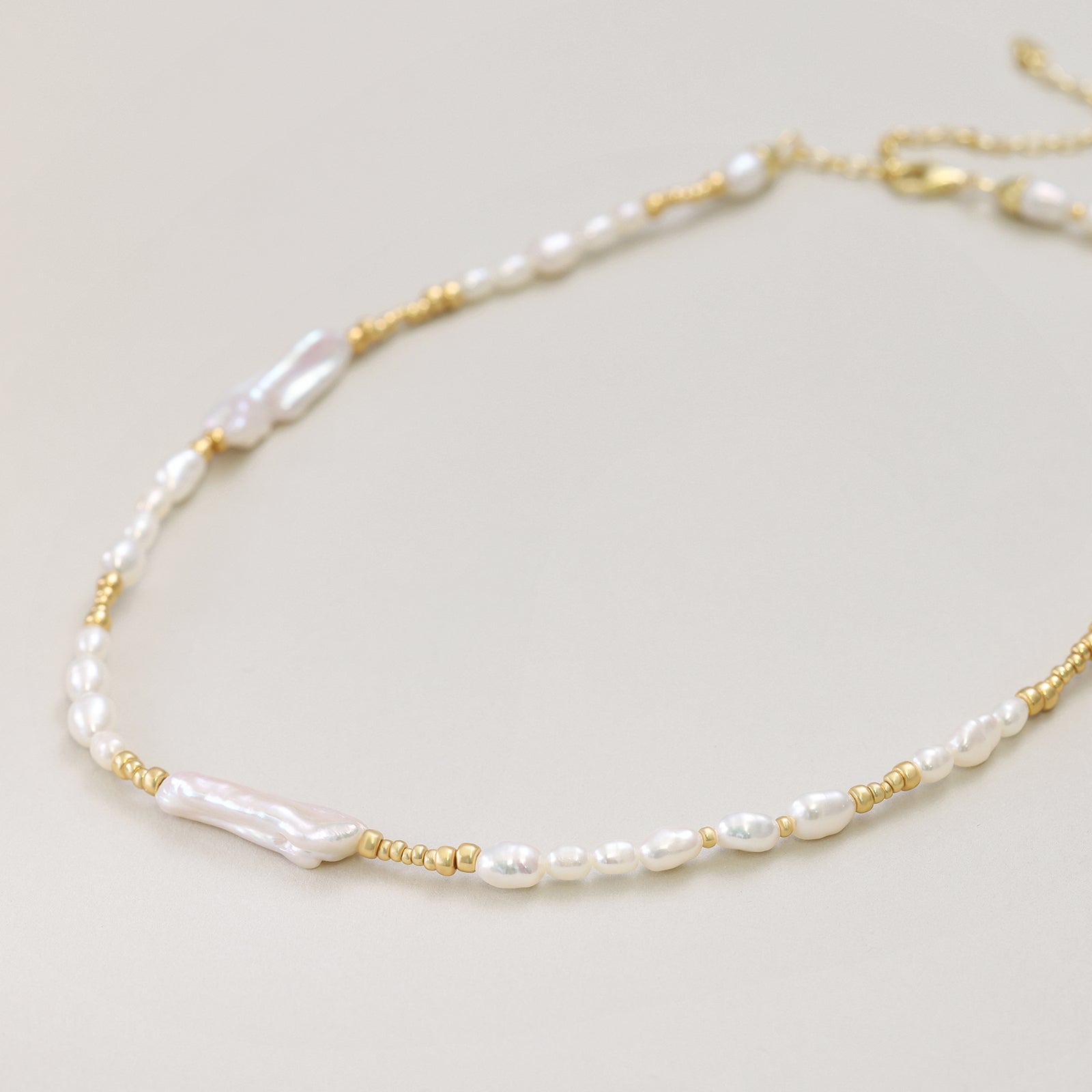 Freshwater pearl necklace - 925 sterling silver - minimalist gift