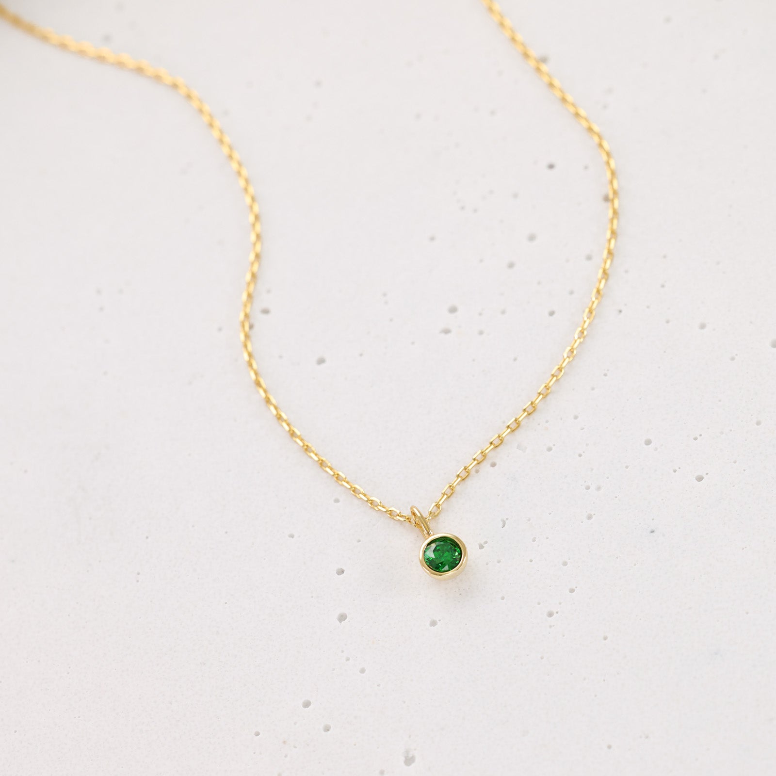 Geburtsstein-Kette mit runden Anhängern aus Zirkonia - 925 Sterling Silber