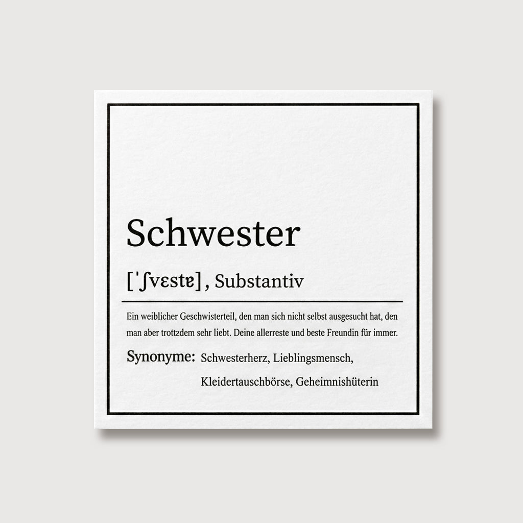 Für Schwester Geschenkideen mit Karten VIVIANNASCHMUCK