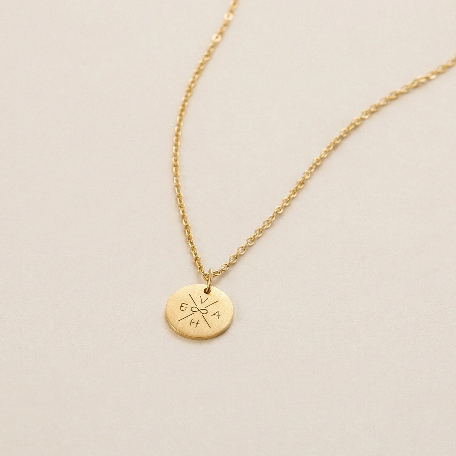 Minimalistische Herren Halskette mit mattiertem Gravurplättchen Herren Halskette VIVIANNASCHMUCK