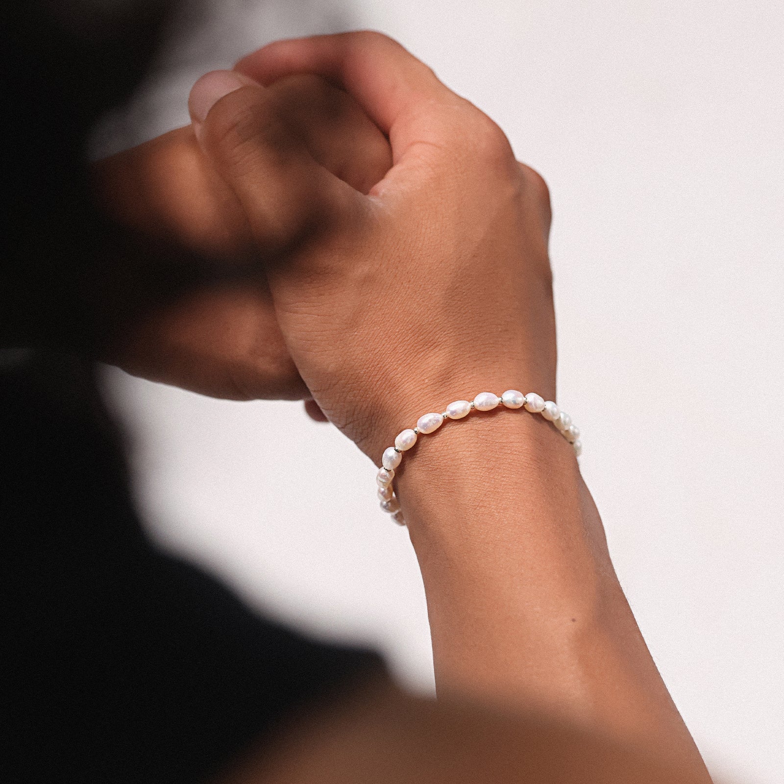 Süßwasserperlen Armband Unisex - 925 Sterling Silber Herren Armband VIVIANNASCHMUCK