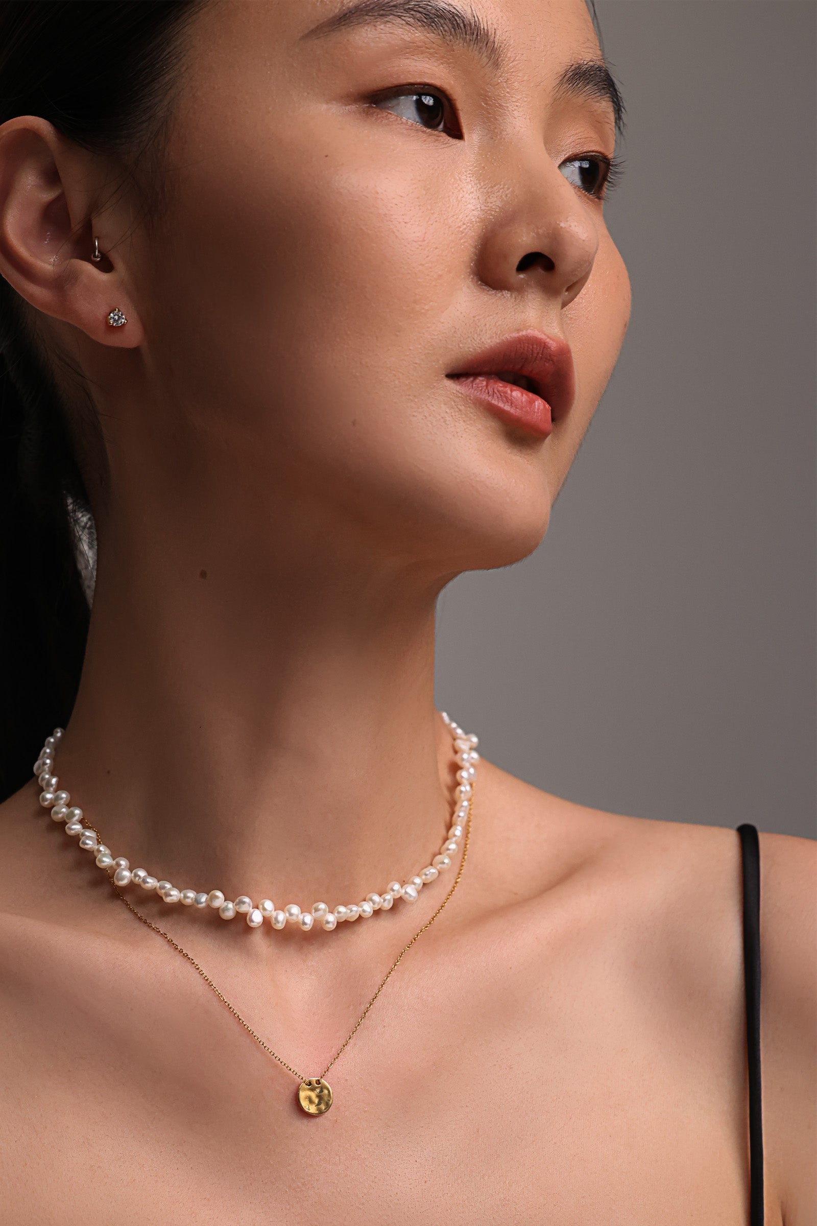 Süßwasserperlenkette in Spitzenoptik - 925er Sterling Silber