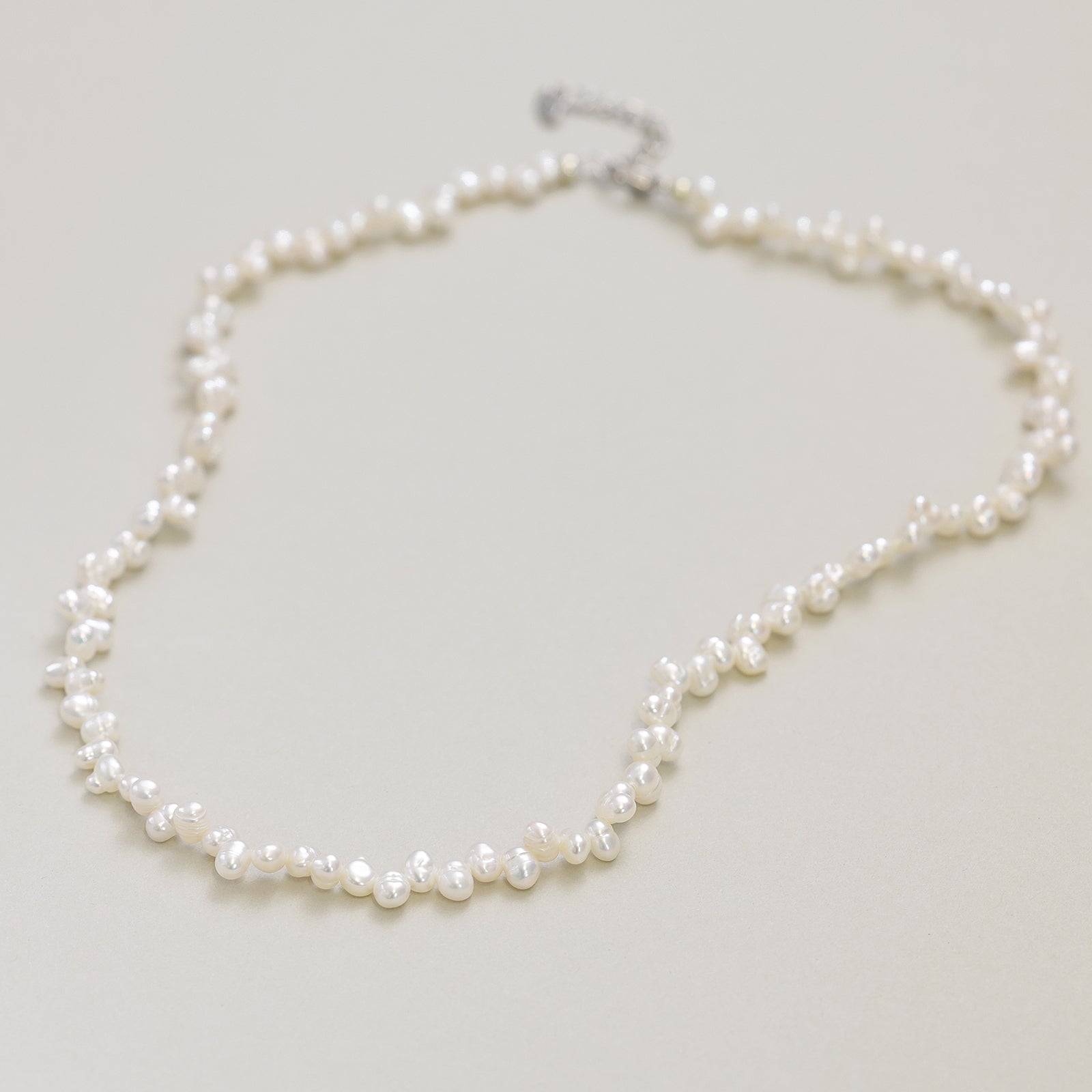 Süßwasserperlenkette in Spitzenoptik - 925er Sterling Silber