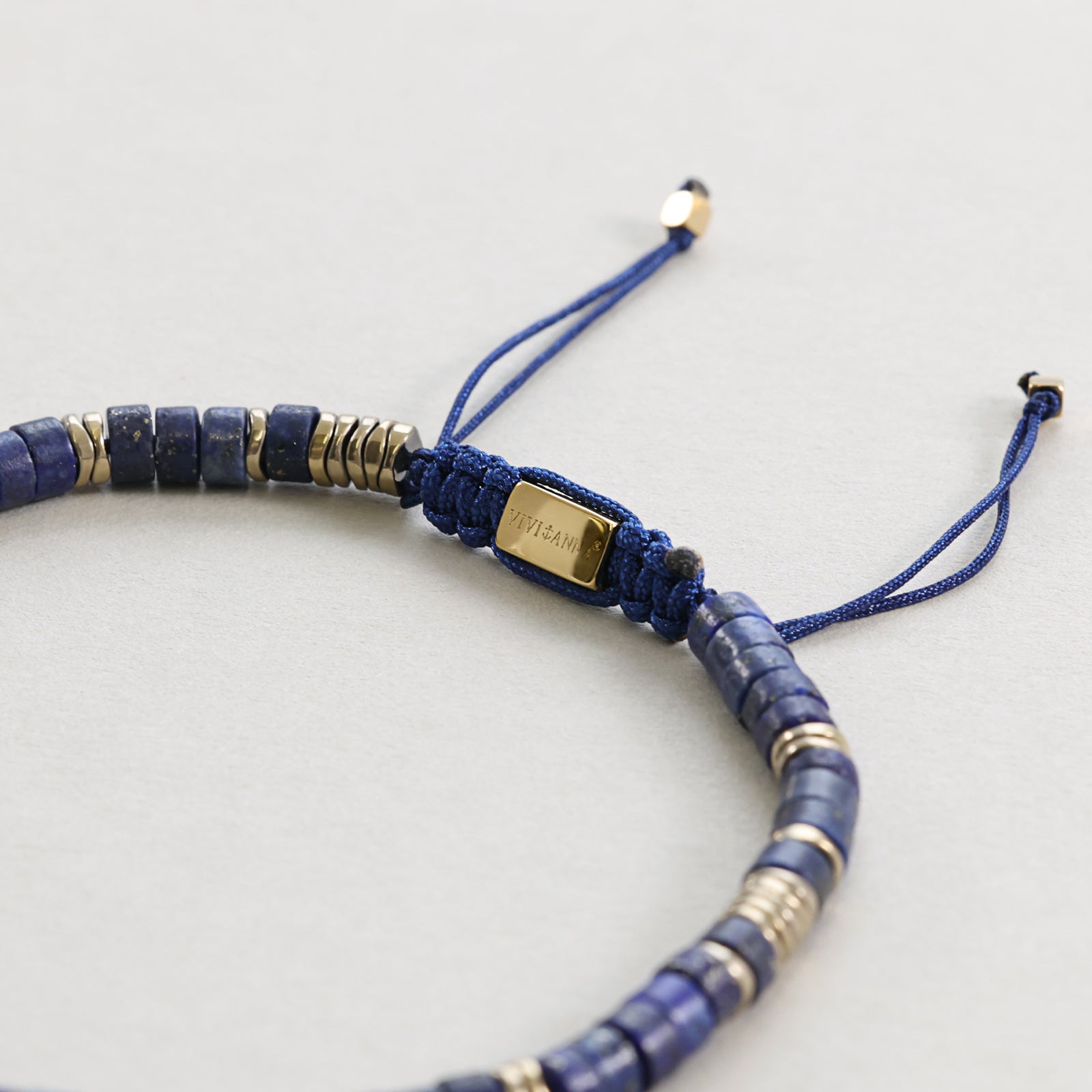 Edelsteinarmband mit Lapislazuli und Hämatit - verstellbar Herren Armband VIVIANNASCHMUCK