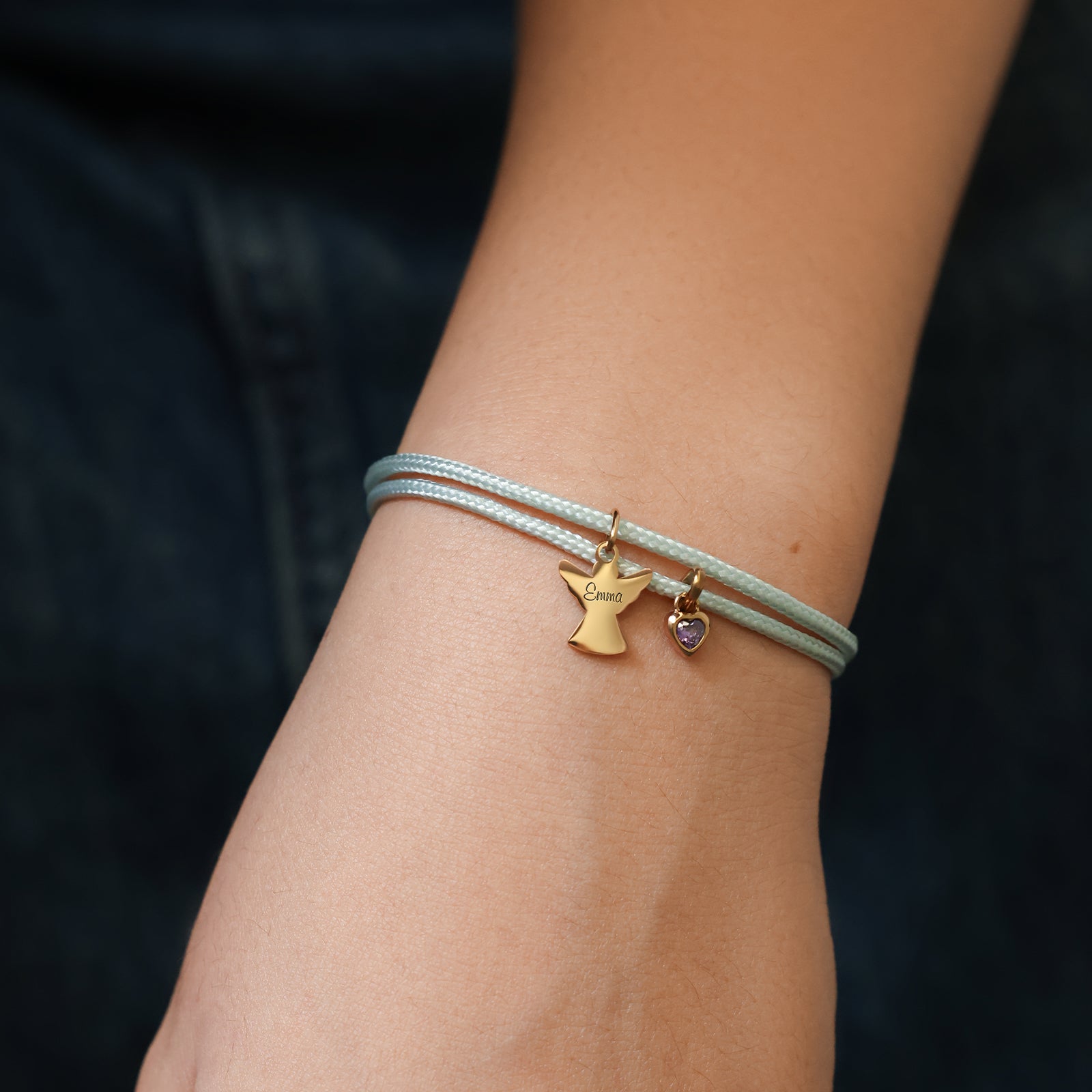 Paracord Armband mit Schutzengel & Geburtsstein – Geschenk mit Karte Kinder Armband VIVIANNASCHMUCK