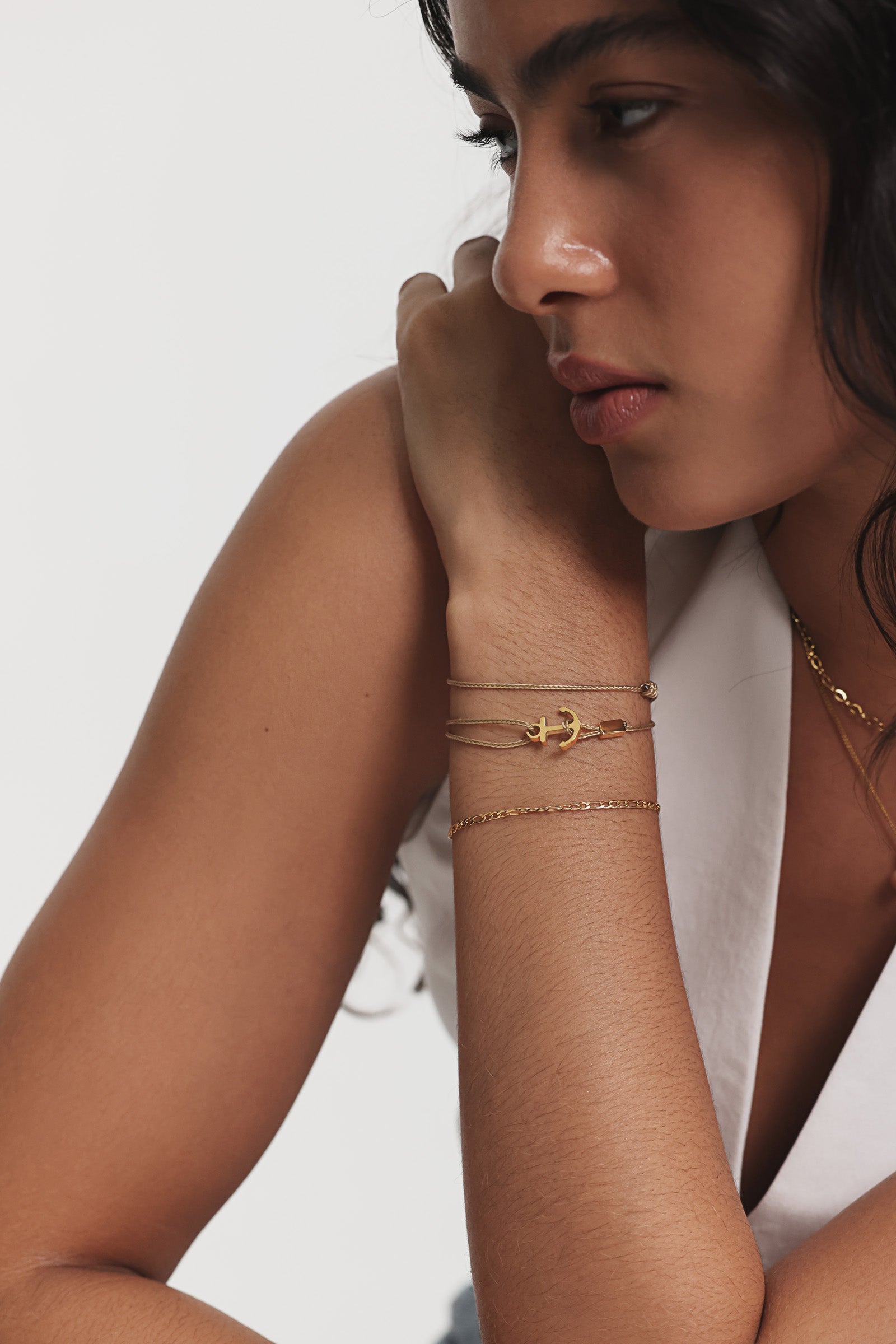 Armband mit Gravur & Ankerhaken - verstellbares Nylonband