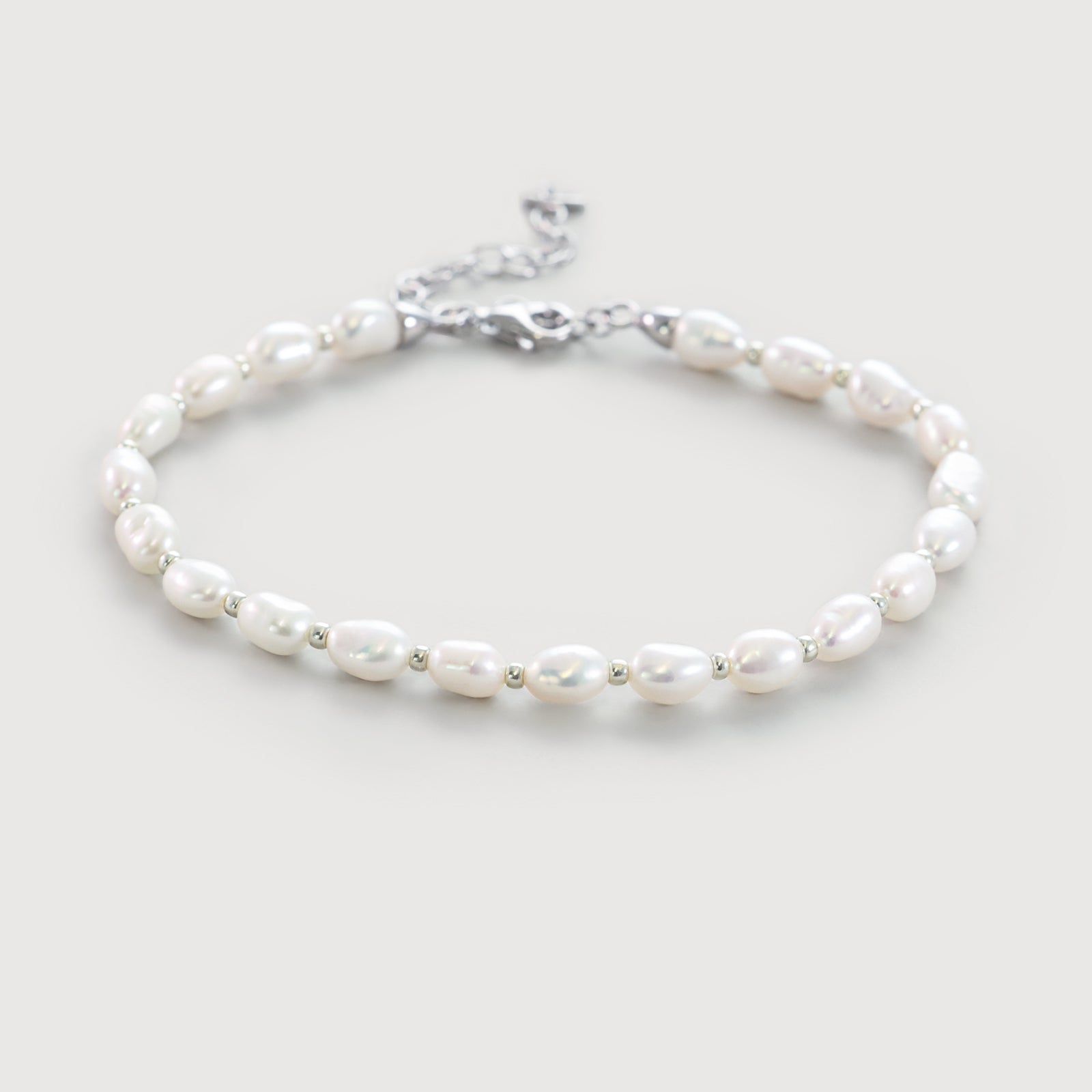 Süßwasserperlen Armband Unisex - 925 Sterling Silber Herren Armband VIVIANNASCHMUCK