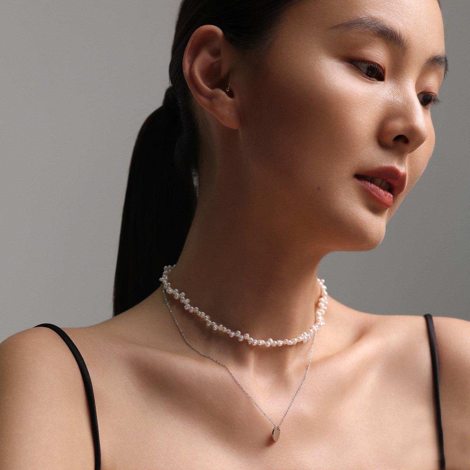 Süßwasserperlenkette in Spitzenoptik - small- 925er Sterling Silber